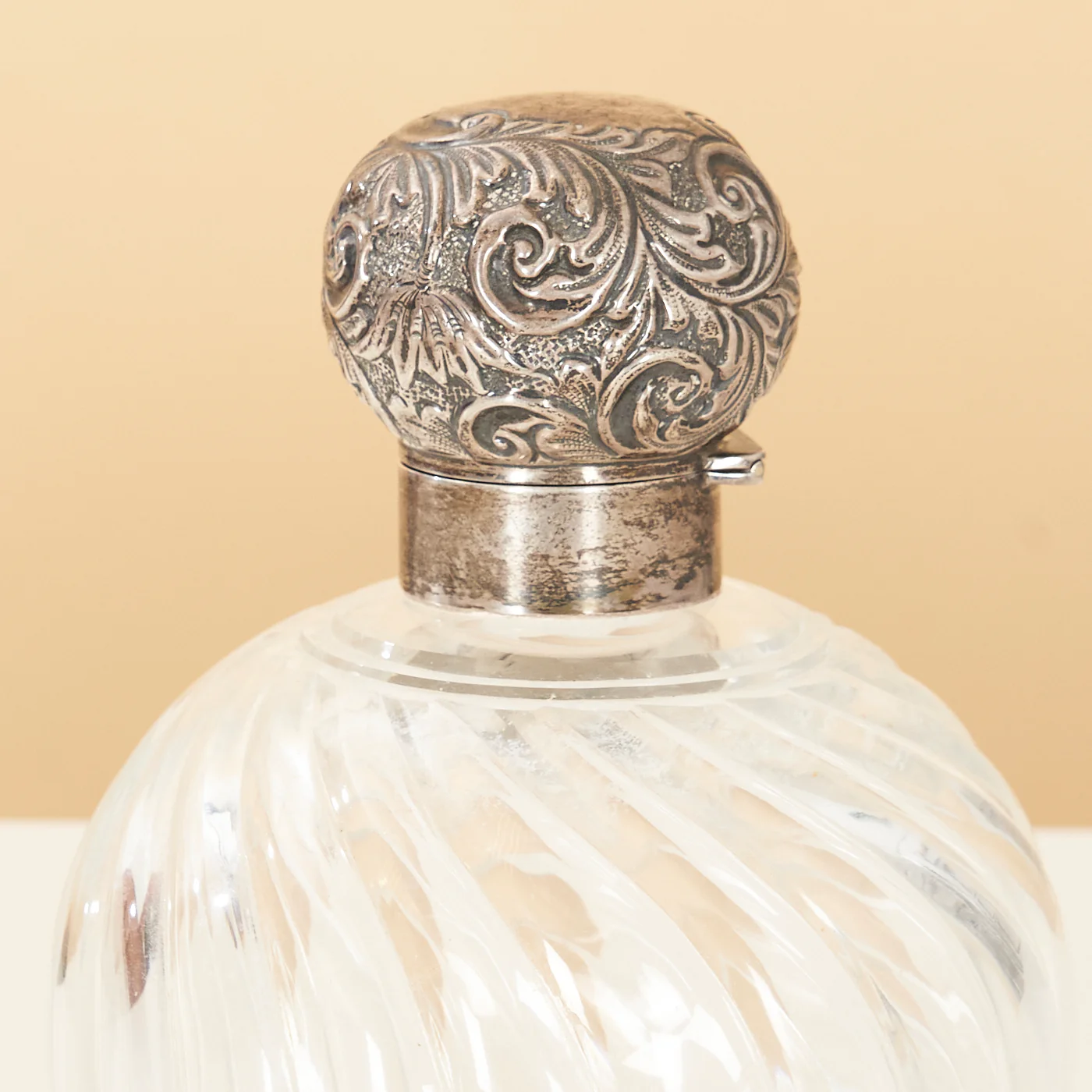 Antique Sterling Silver & Twisted Crystal Bottle, England - Image 6