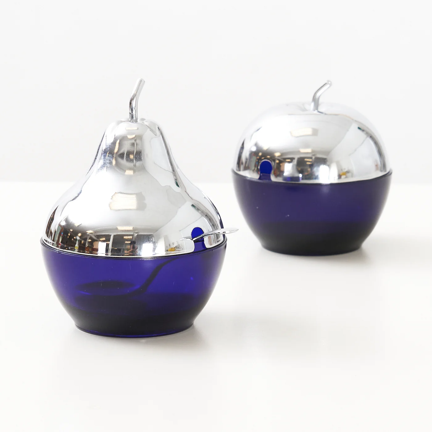 Apple & Pear Glass & Chrome Jam Jars - Image 2