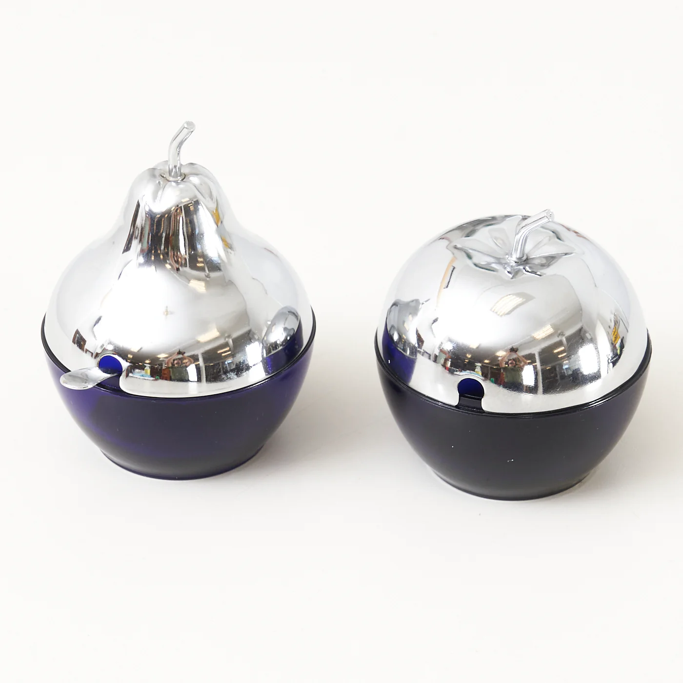 Apple & Pear Glass & Chrome Jam Jars - Image 3