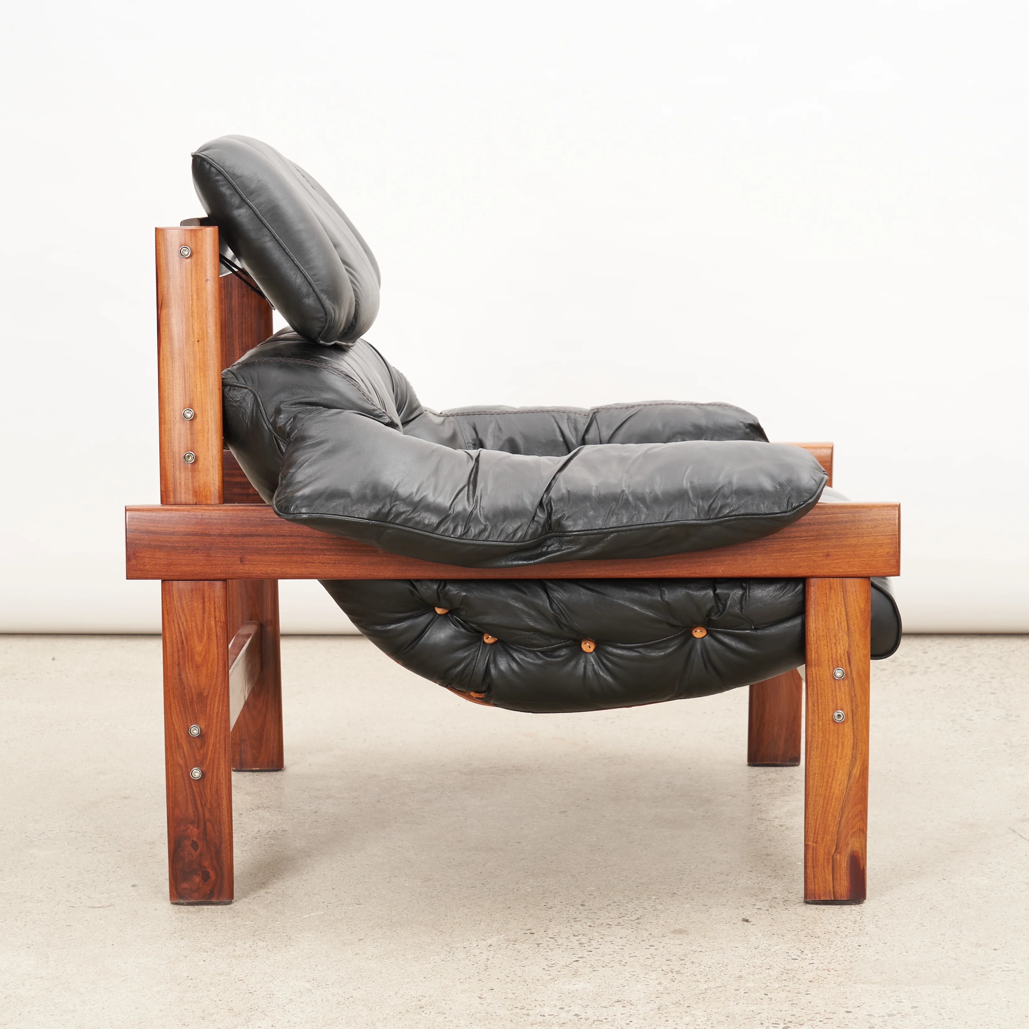 'MP-43' Brazilian Rosewood & Leather Lounge Chair by Percival Lafer - Image 5