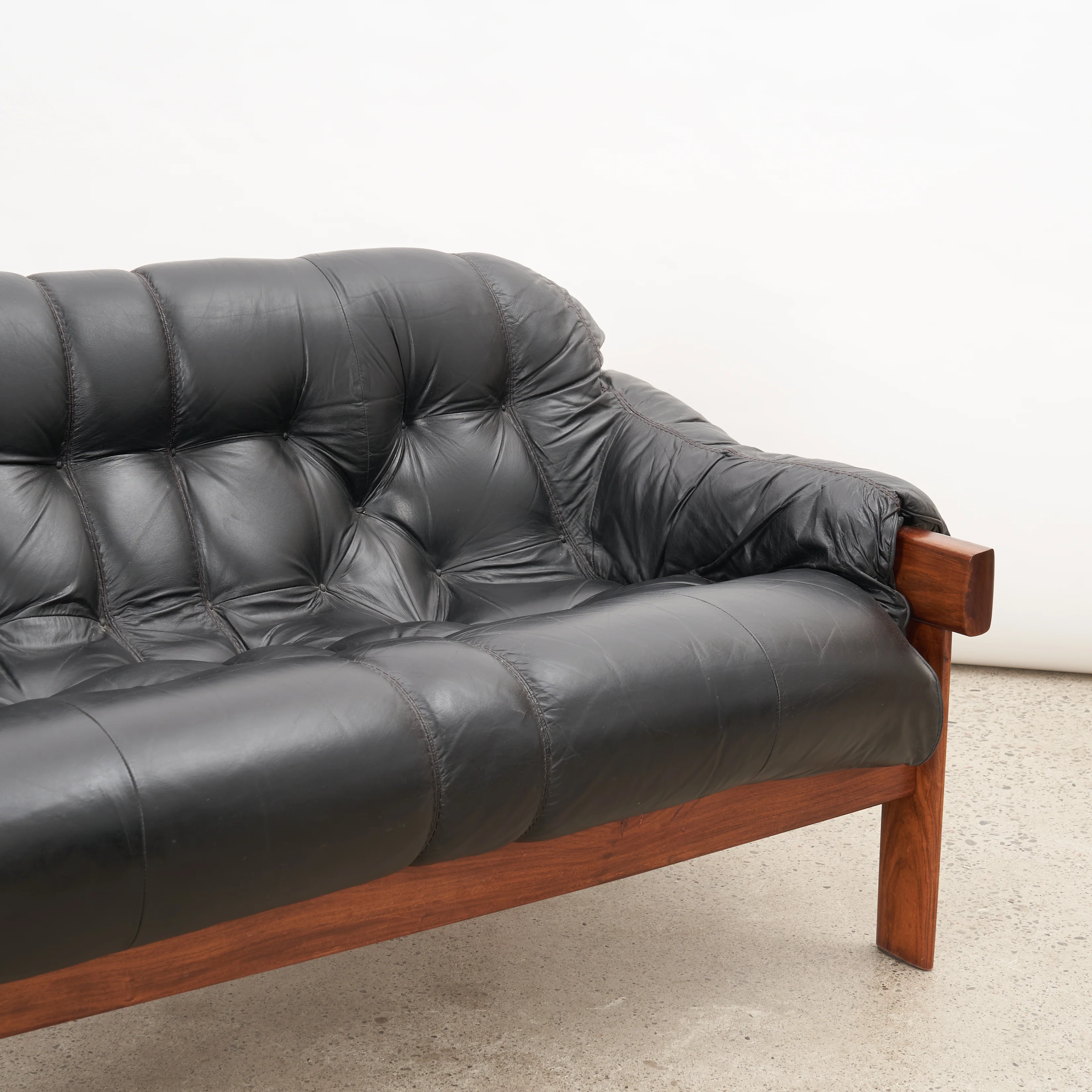 'MP-41' Brazilian Rosewood & Leather Two Seater Sofa by Percival Lafer - Image 5