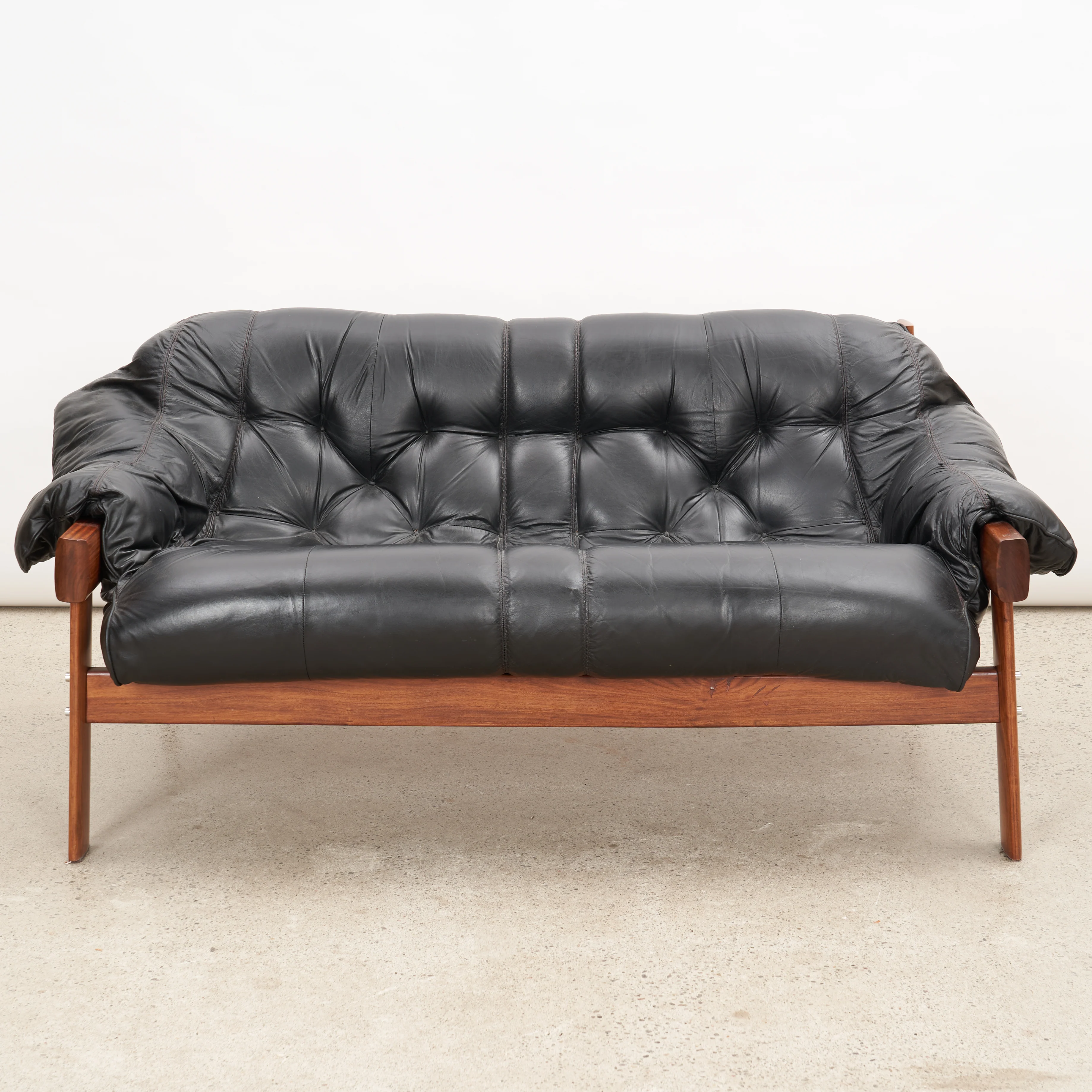 'MP-41' Brazilian Rosewood & Leather Two Seater Sofa by Percival Lafer - Image 8