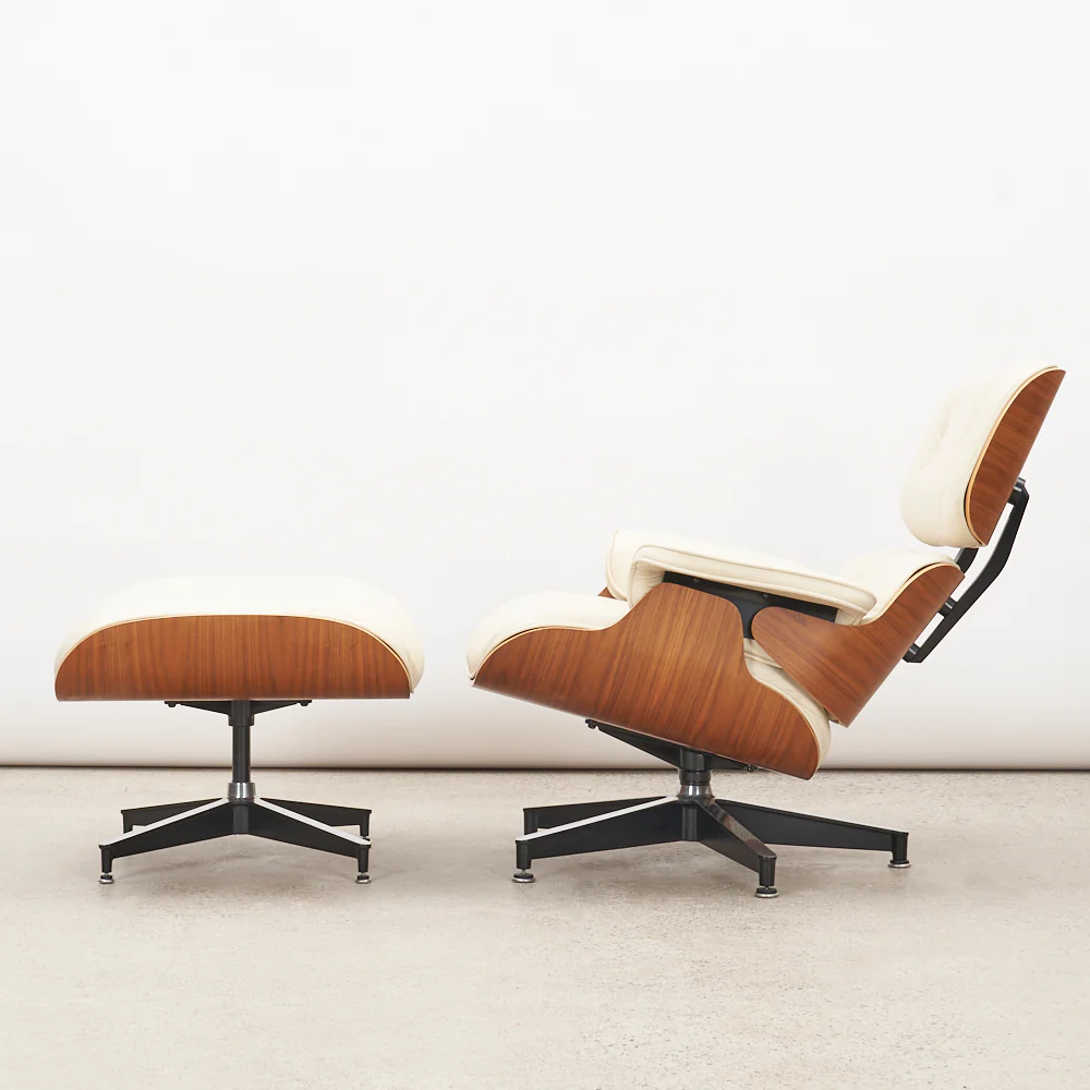 Eames Leather & Walnut Lounge Chair & Ottoman for Herman Miller - Image 3