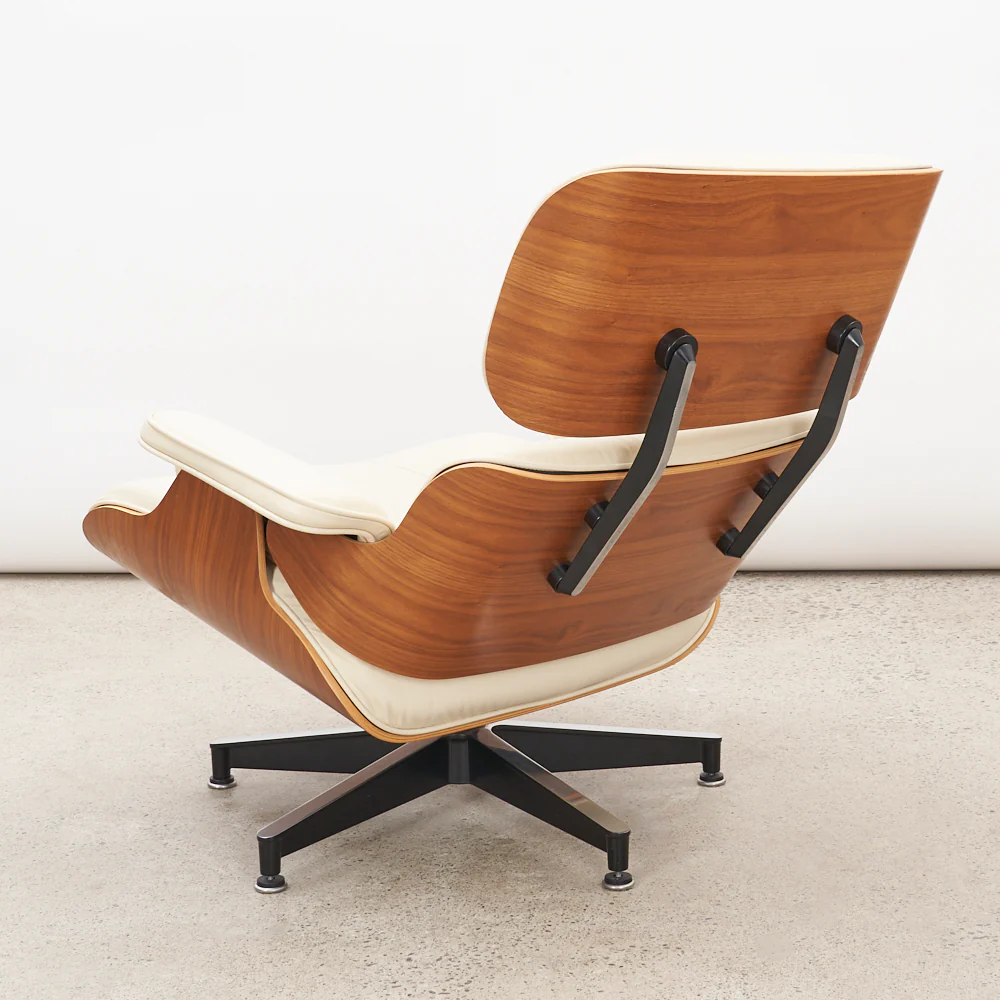 Eames Leather & Walnut Lounge Chair & Ottoman for Herman Miller - Image 5