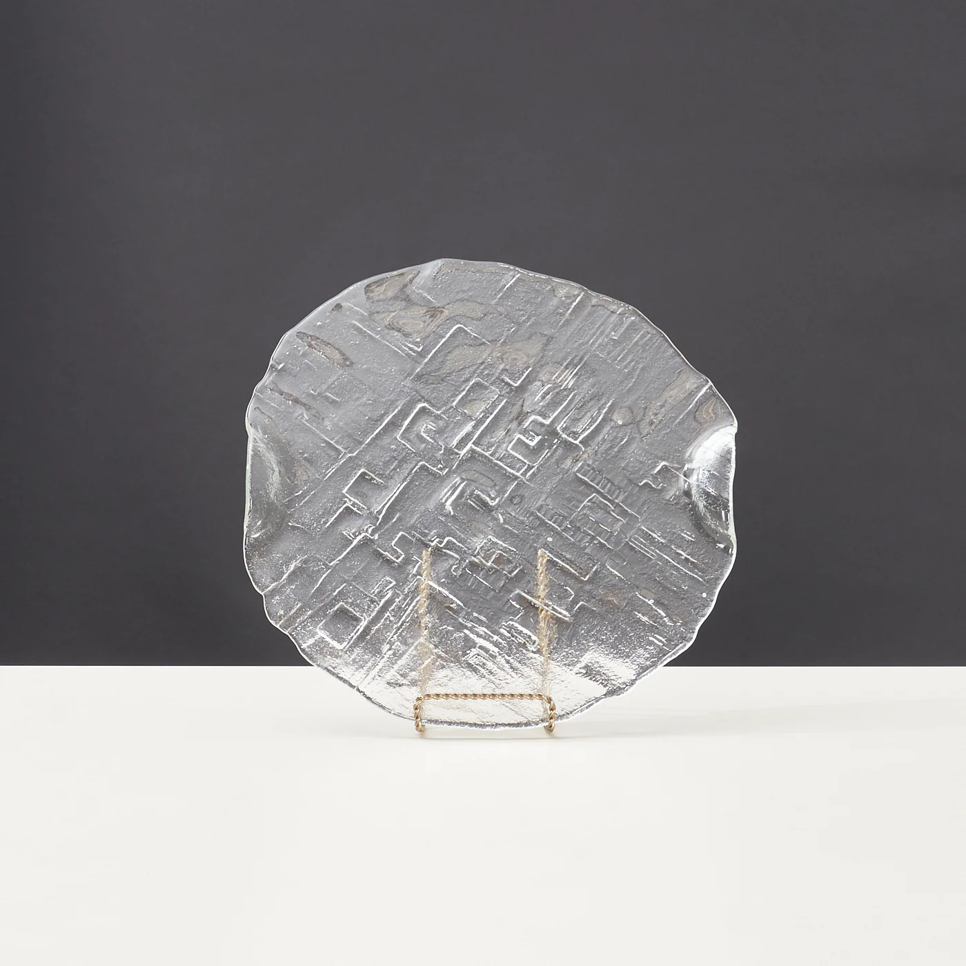 'Mesto' Glass Platter by Vaclav Zajic for Sklo Union, Czechia