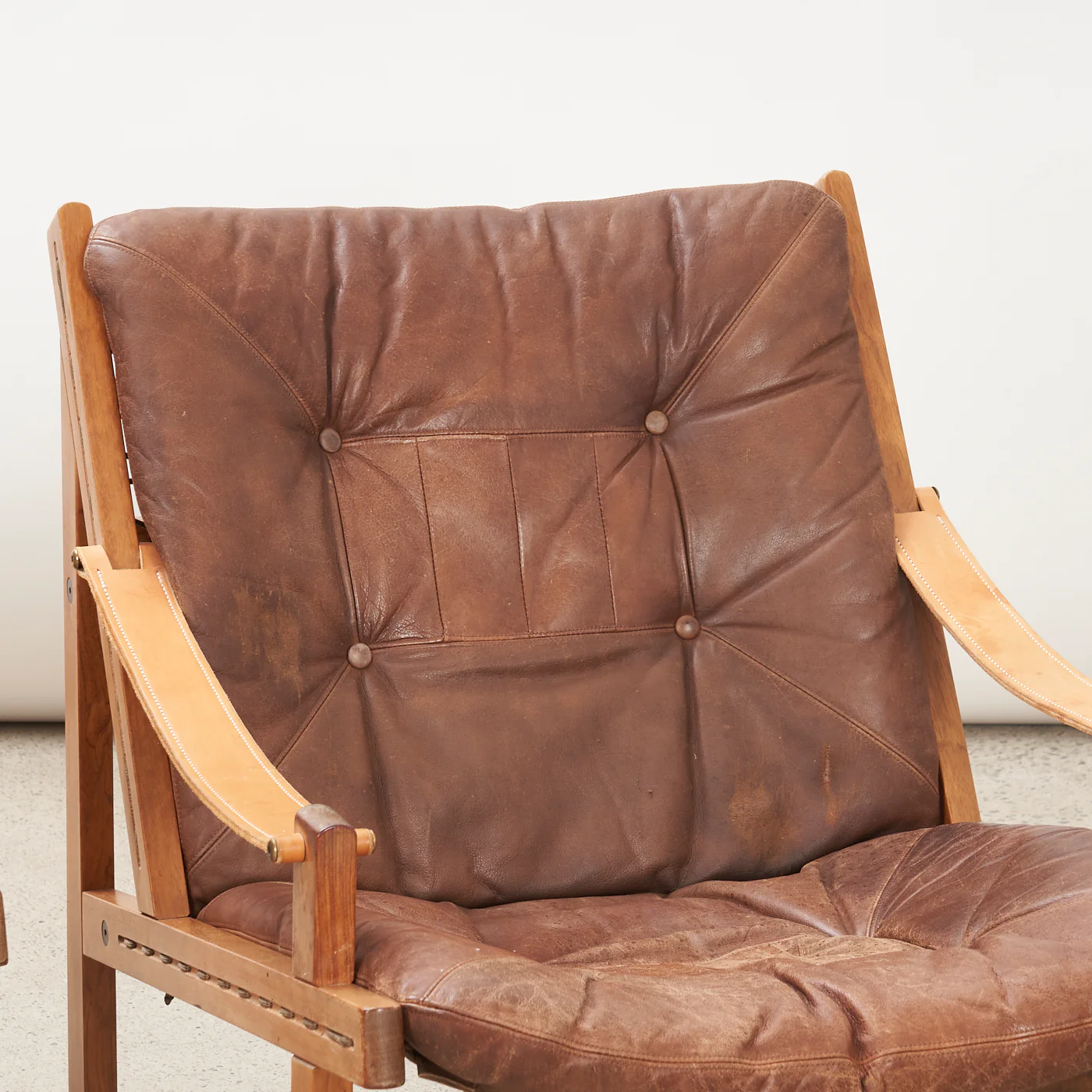 Pair of Oak & Leather 'Hunter' Lounge Chairs by Torbjørn Afdal for Bruksbo, Norway - Image 10