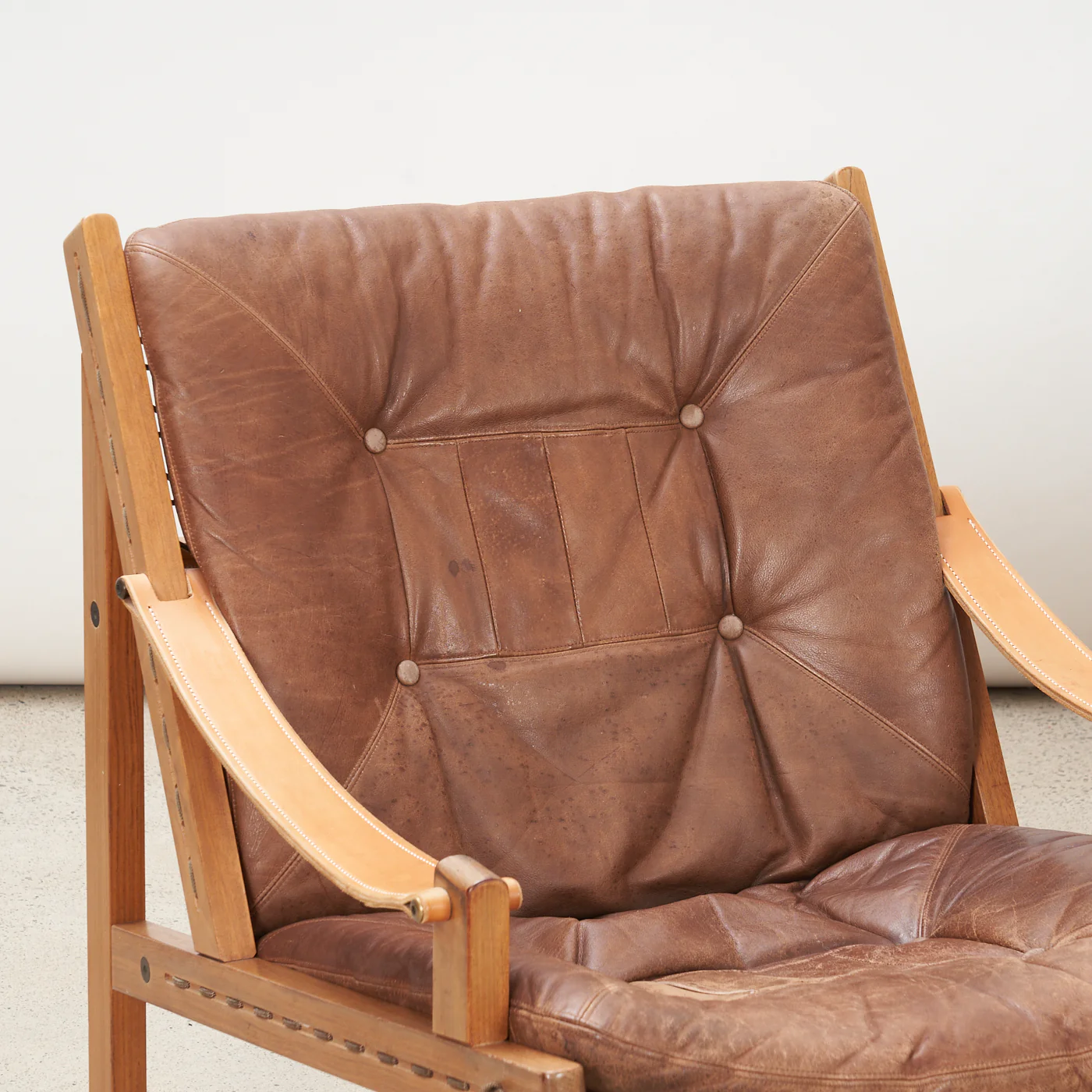 Pair of Oak & Leather 'Hunter' Lounge Chairs by Torbjørn Afdal for Bruksbo, Norway - Image 9