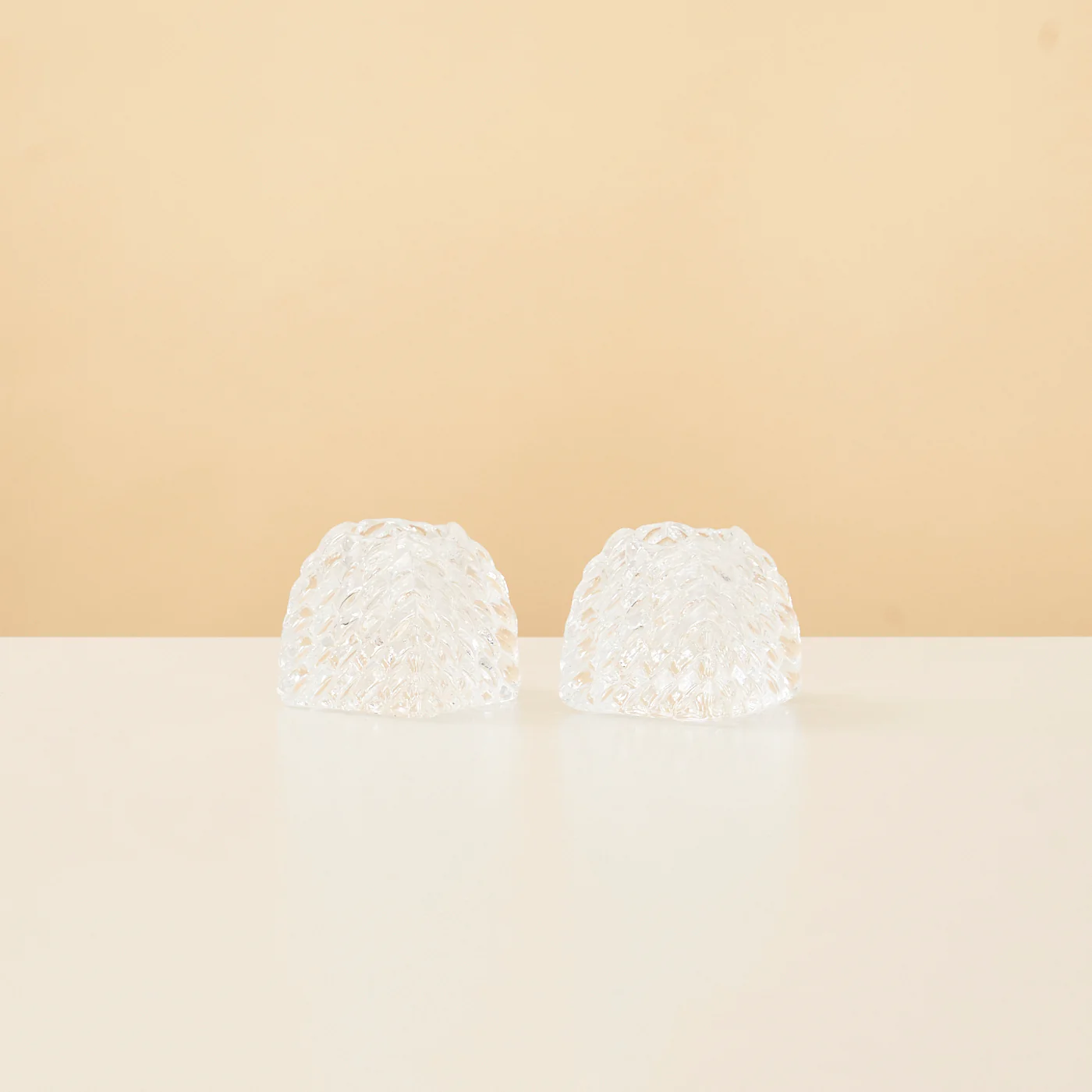 Pair of 'Solitaire' Votive Glass Candle Holders by Kjell Engman for Kosta Boda