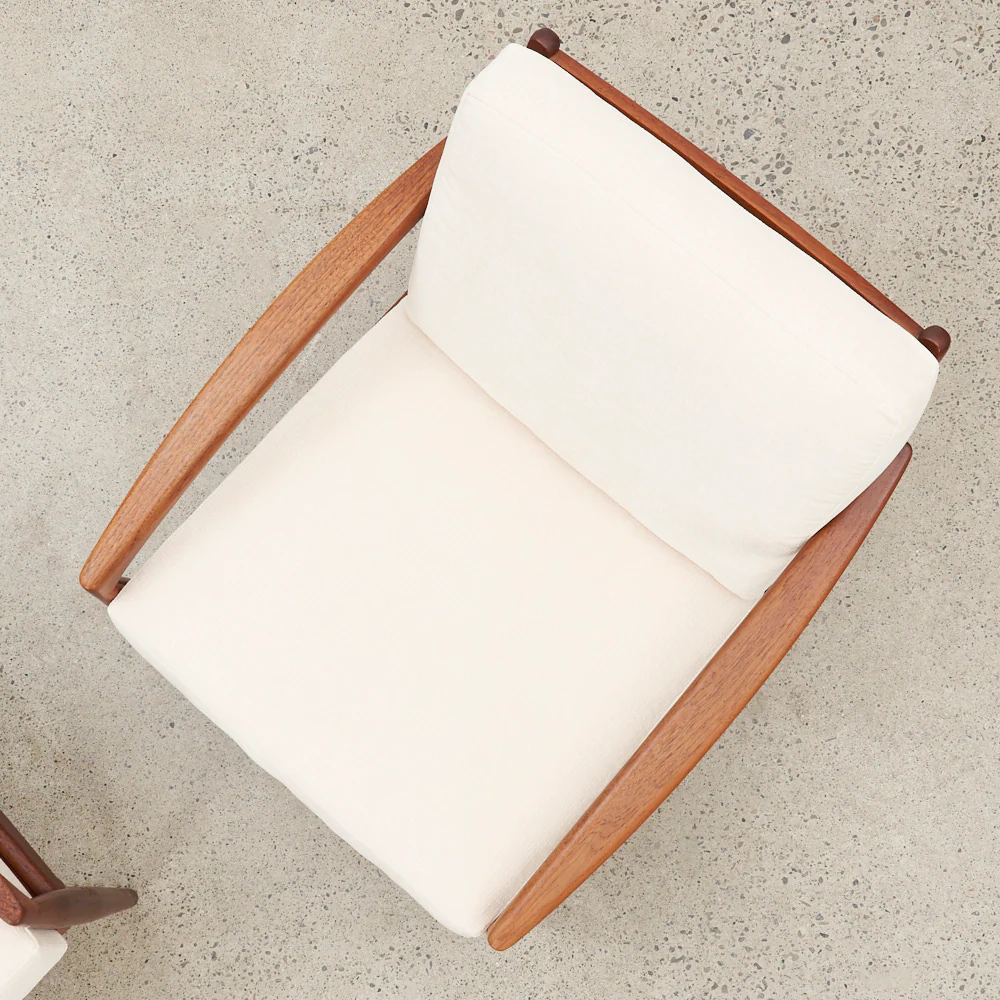 Pair of Teak ‘Paper Knife' Lounge Chairs by Kai Kristiansen for Magnus Olesen, Denmark - Image 7