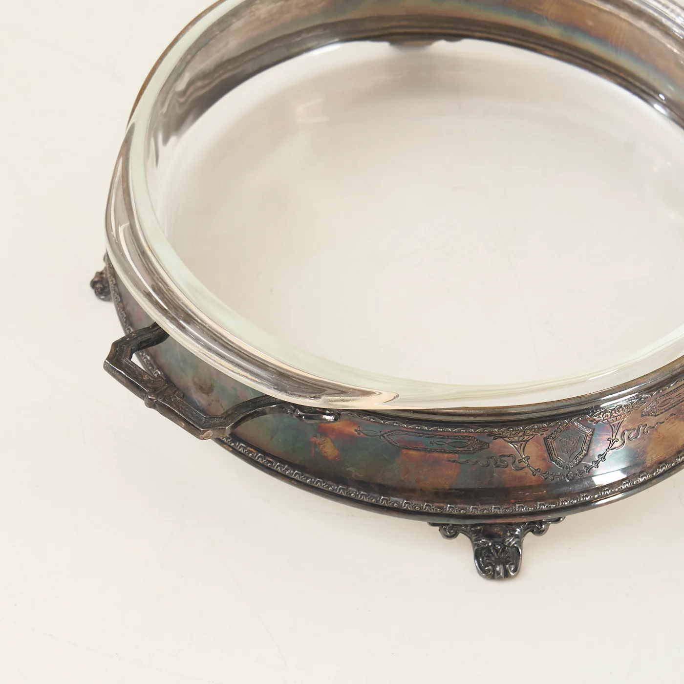Serving Dish w/ Silver Plated Base - Image 4