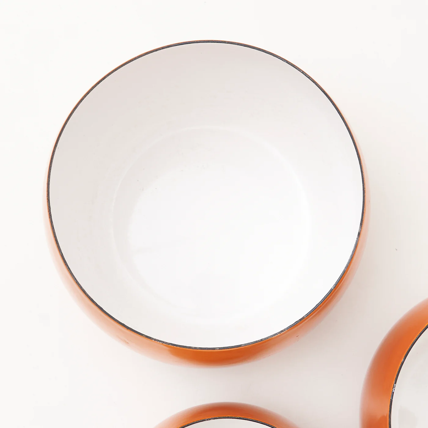 Set of 3 Orange Enamel 'Købenstyle' Bowls by Jens Quistgaard for Dansk - Image 6