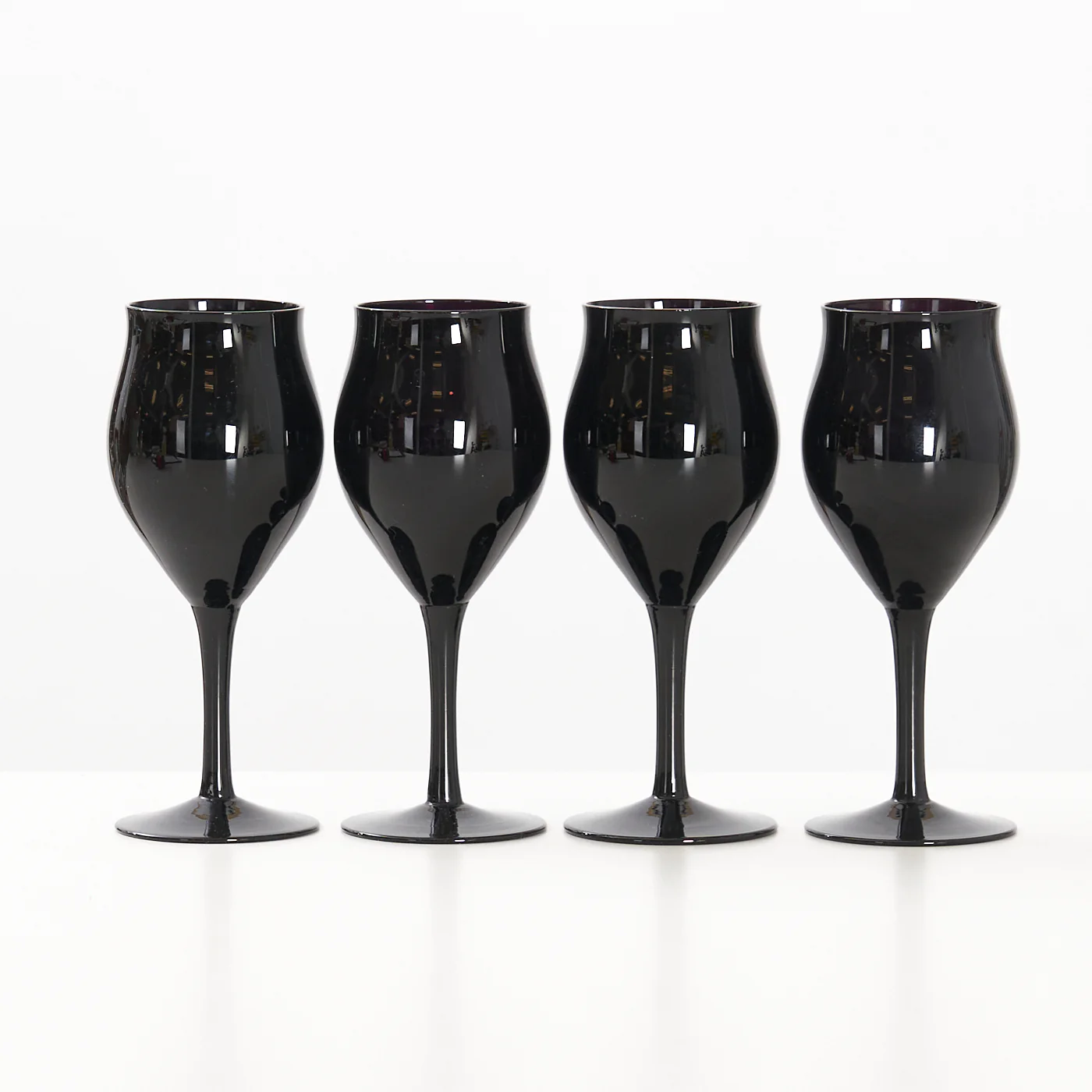 Set of 4 Amethyst Wine Glasses by Belkraft, Germany - Image 3