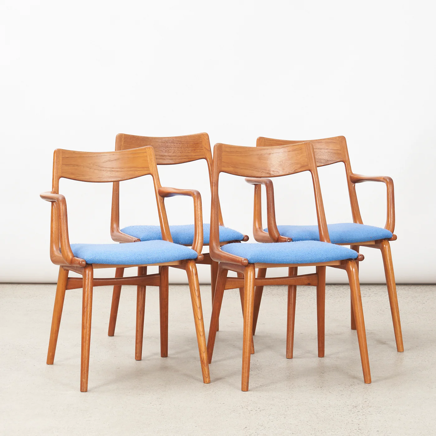 Set of 4 ‘Boomerang’ Teak Dining Chairs by Alfred Christensen for Slagelse Møbelværk