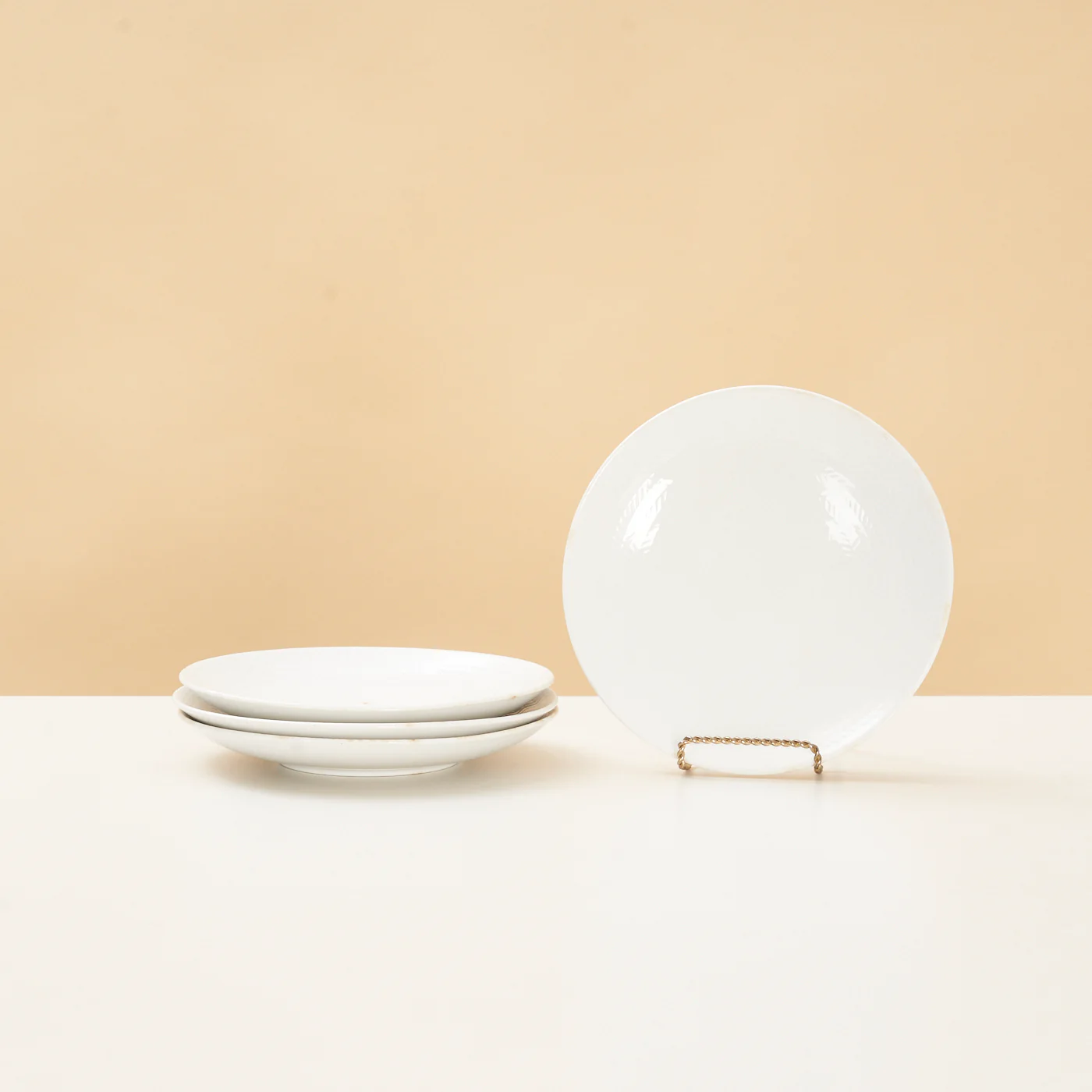 Set of 4 Ceramic 'Blue Fire' Dessert Plates by Hertha Bengtson for Rörstrand, Sweden