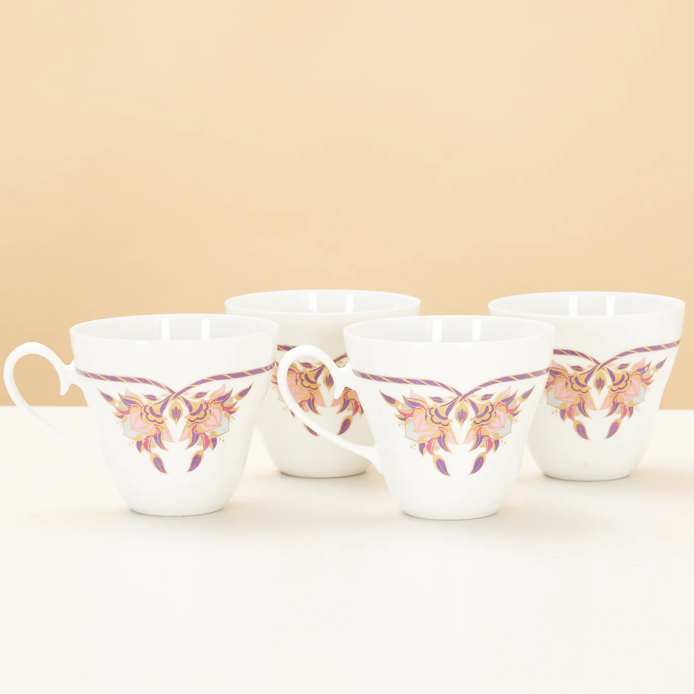 Set of 4 'Orchid Romance' Tea Cups & Saucers by Bjørn Wiinblad for Rosenthal, Germany - Image 5