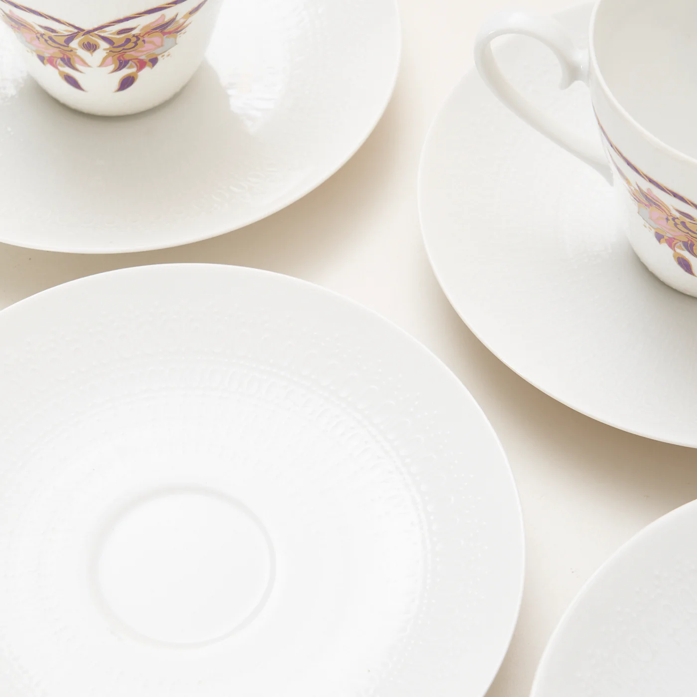 Set of 4 'Orchid Romance' Tea Cups & Saucers by Bjørn Wiinblad for Rosenthal, Germany - Image 8