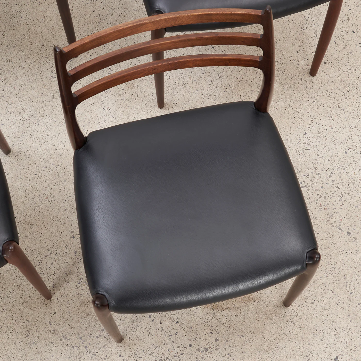 Set of 4 Rosewood & Black Leather 'Model 78' Dining Chairs by Niels O. Møller for J.L. Møller, Denmark - Image 10