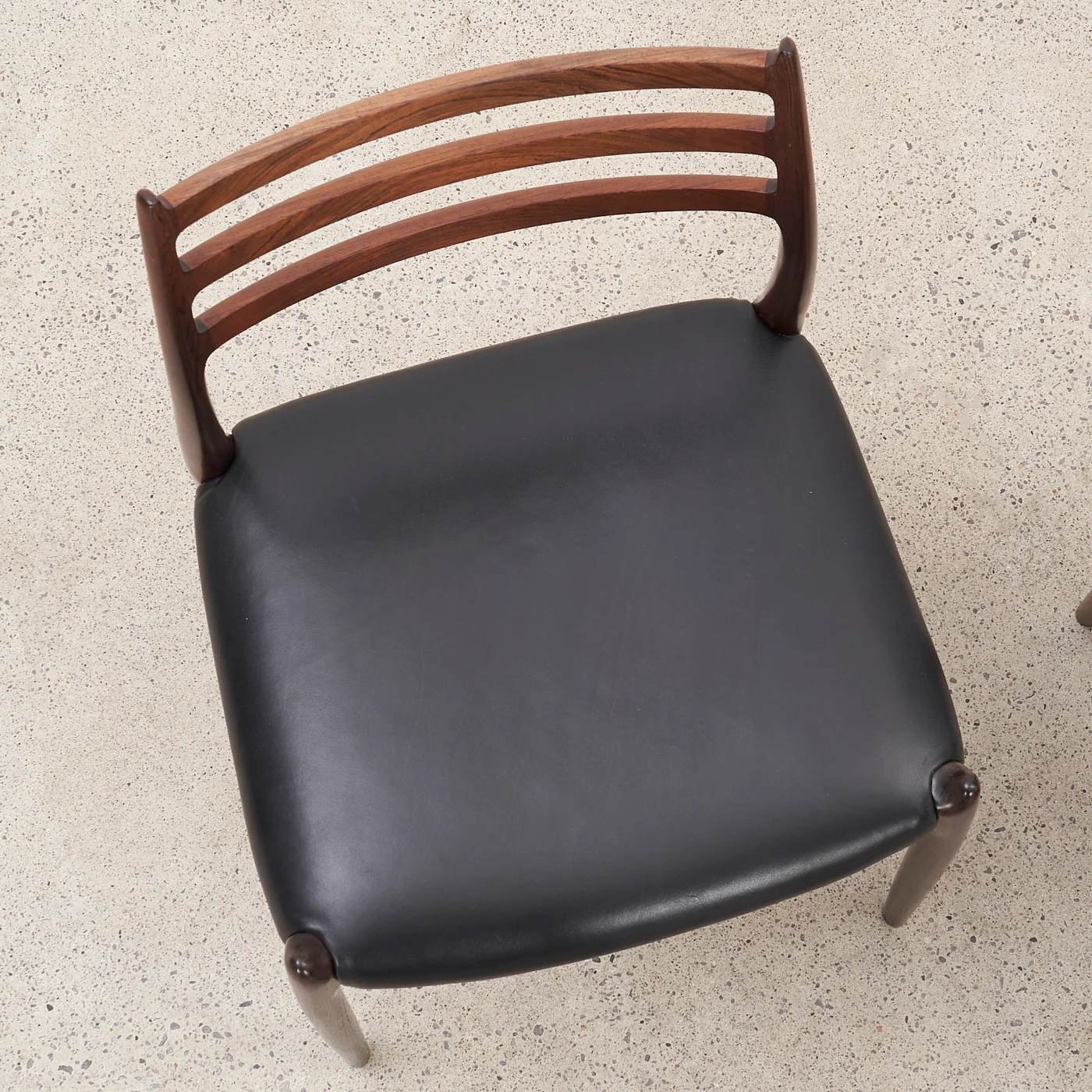 Set of 4 Rosewood & Black Leather 'Model 78' Dining Chairs by Niels O. Møller for J.L. Møller, Denmark - Image 11