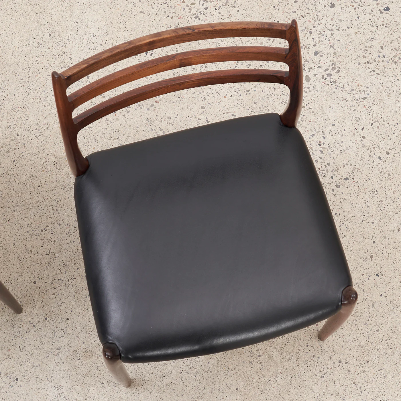 Set of 4 Rosewood & Black Leather 'Model 78' Dining Chairs by Niels O. Møller for J.L. Møller, Denmark - Image 12