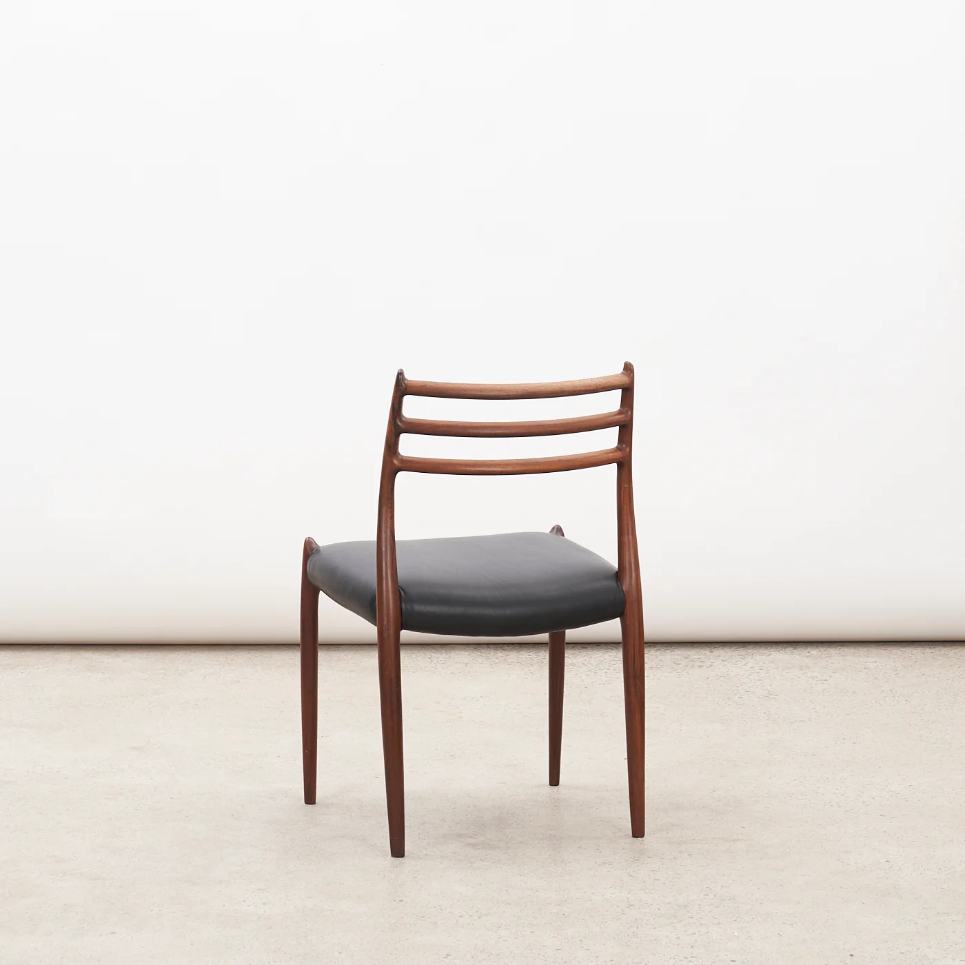 Set of 4 Rosewood & Black Leather 'Model 78' Dining Chairs by Niels O. Møller for J.L. Møller, Denmark - Image 3