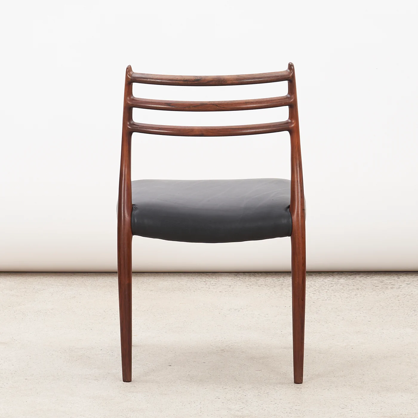 Set of 4 Rosewood & Black Leather 'Model 78' Dining Chairs by Niels O. Møller for J.L. Møller, Denmark - Image 6