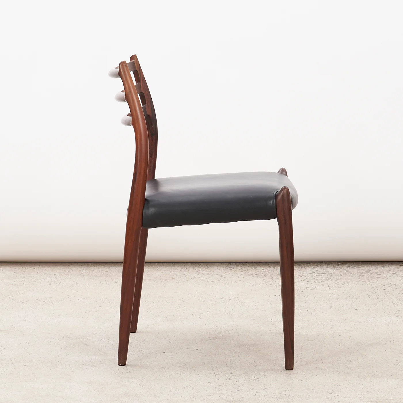 Set of 4 Rosewood & Black Leather 'Model 78' Dining Chairs by Niels O. Møller for J.L. Møller, Denmark - Image 7