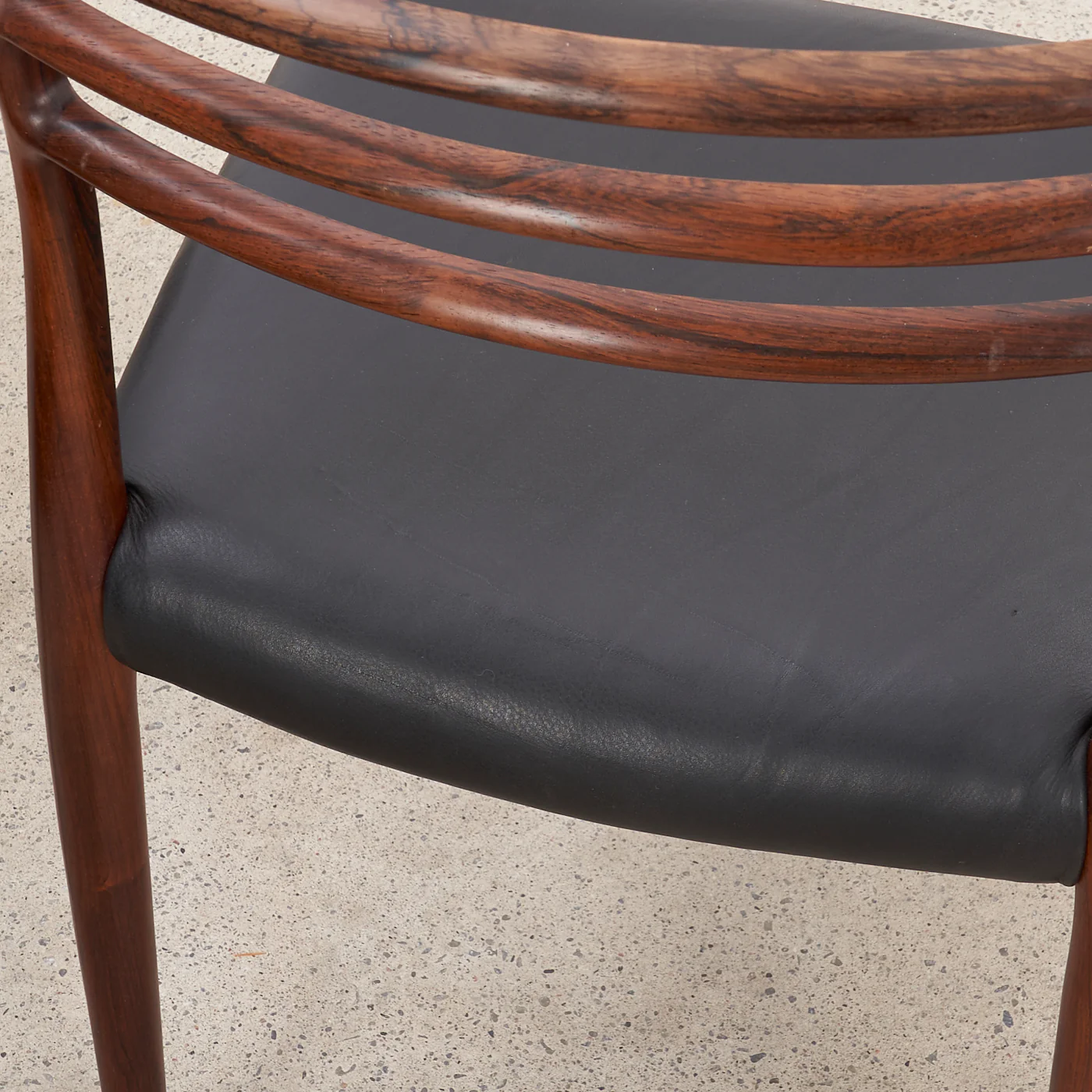 Set of 4 Rosewood & Black Leather 'Model 78' Dining Chairs by Niels O. Møller for J.L. Møller, Denmark - Image 8