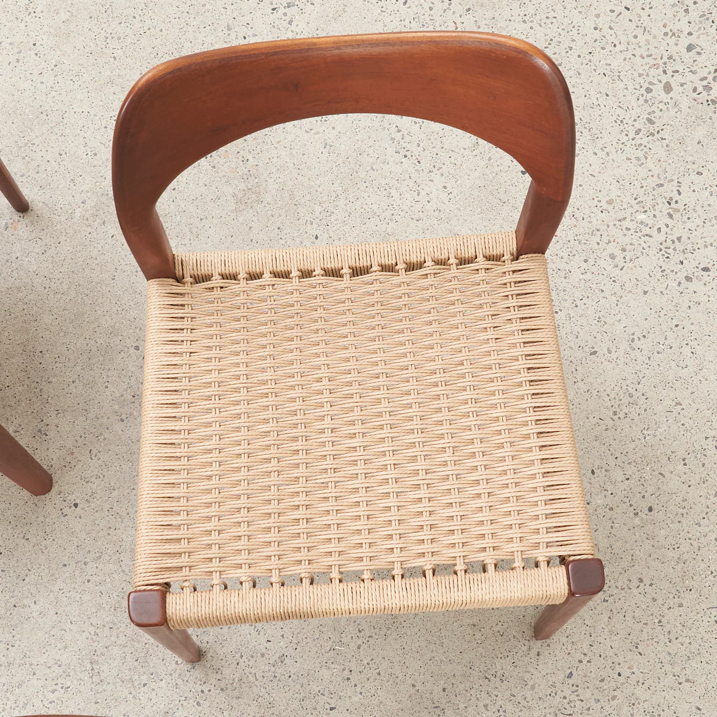 Set of 4 Teak & Danish Cord Dining Chairs by Arne Hovmand Olsen for Mogens Kold, Denmark - Image 11
