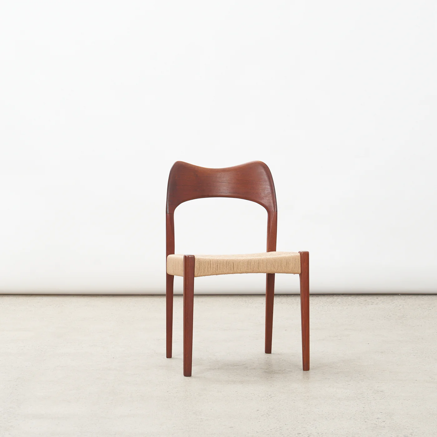 Set of 4 Teak & Danish Cord Dining Chairs by Arne Hovmand Olsen for Mogens Kold, Denmark - Image 2