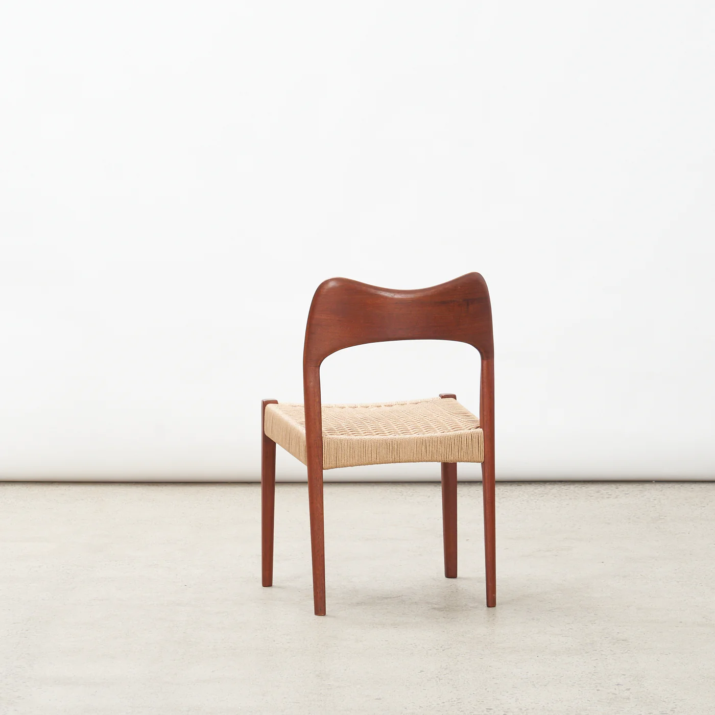 Set of 4 Teak & Danish Cord Dining Chairs by Arne Hovmand Olsen for Mogens Kold, Denmark - Image 3