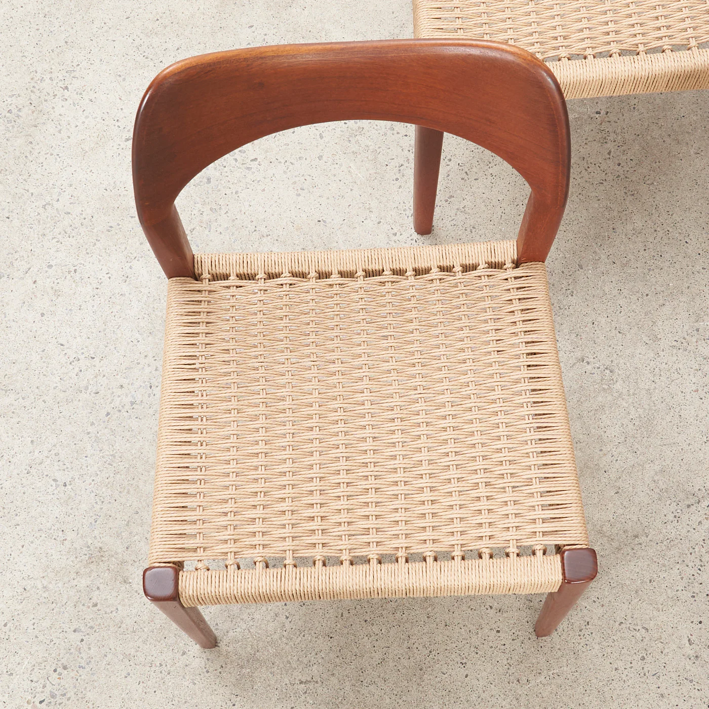 Set of 4 Teak & Danish Cord Dining Chairs by Arne Hovmand Olsen for Mogens Kold, Denmark - Image 8