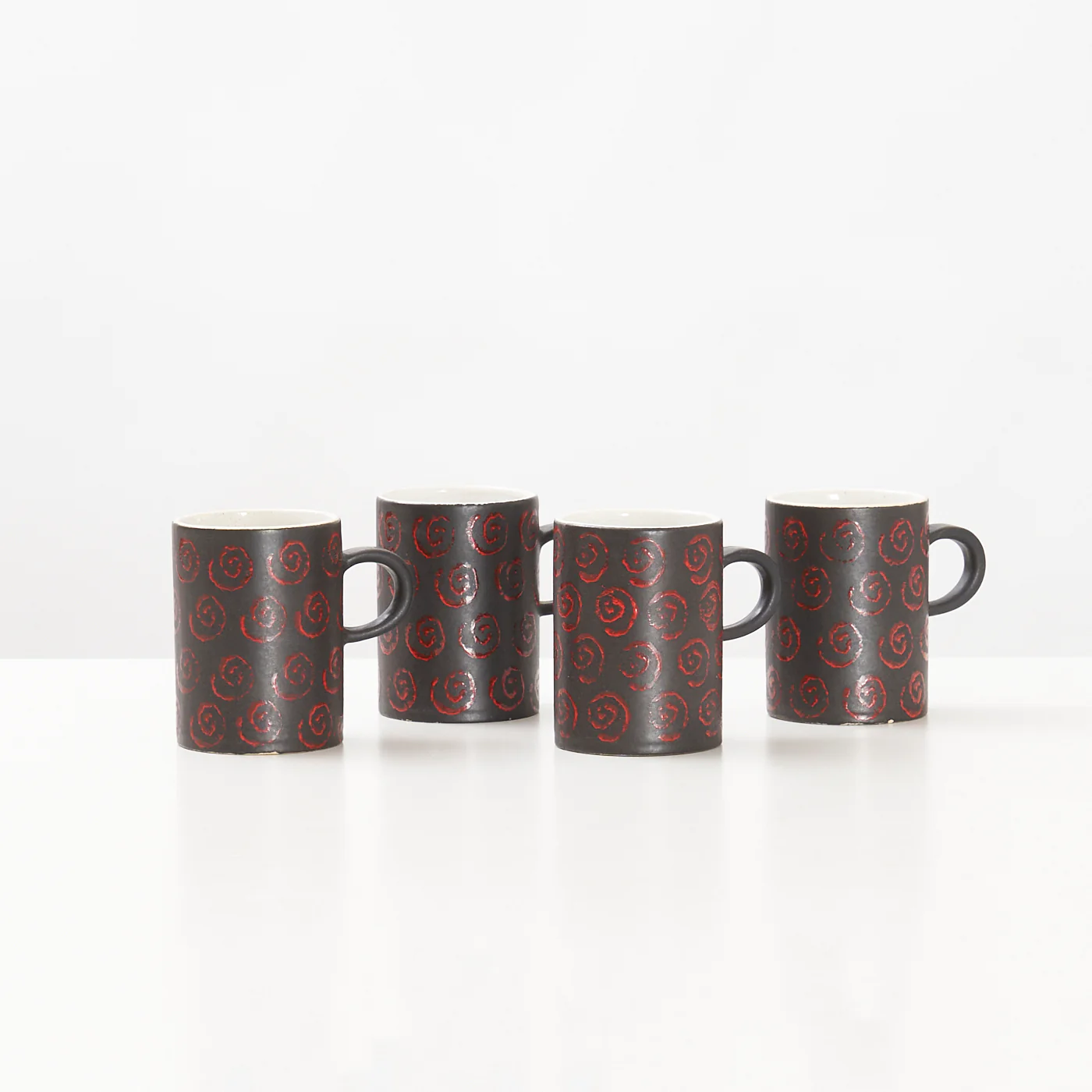 Set of 4 West German Ceramic Mugs