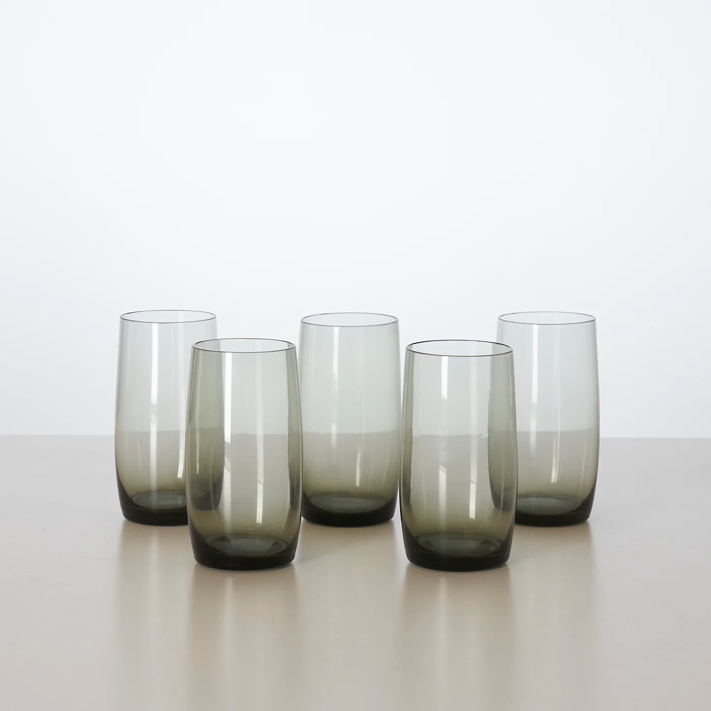 Set of 5 Smoked Glass Tumblers
