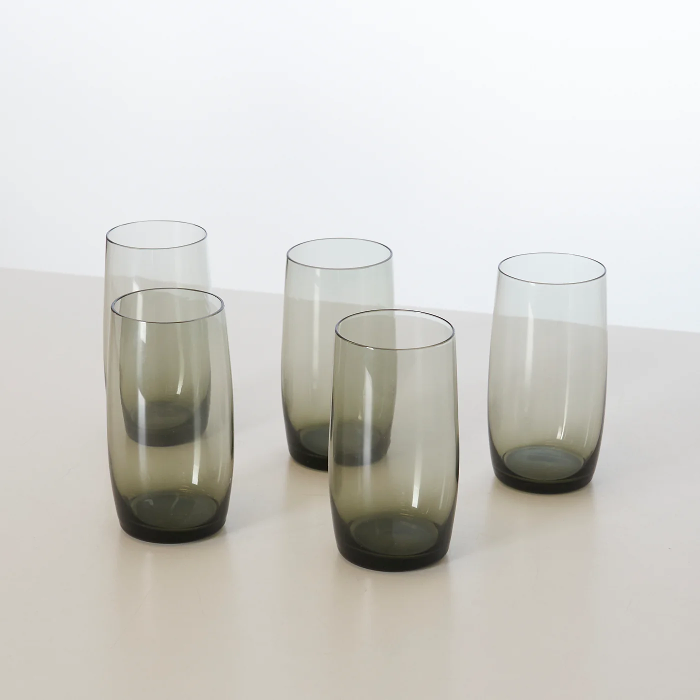Set of 5 Smoked Glass Tumblers - Image 2