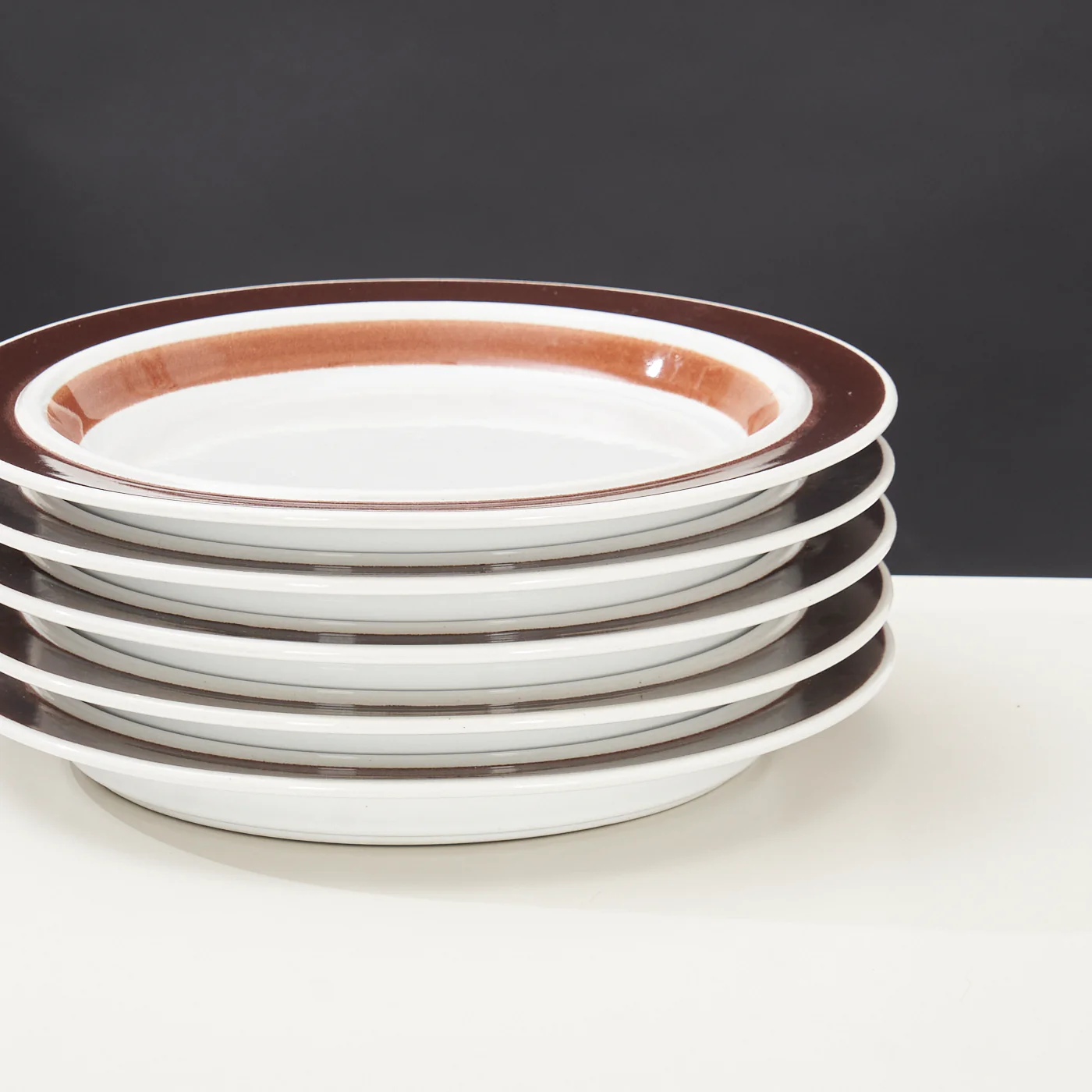 Set of 5 Vintage Stoneware Plates - Image 3