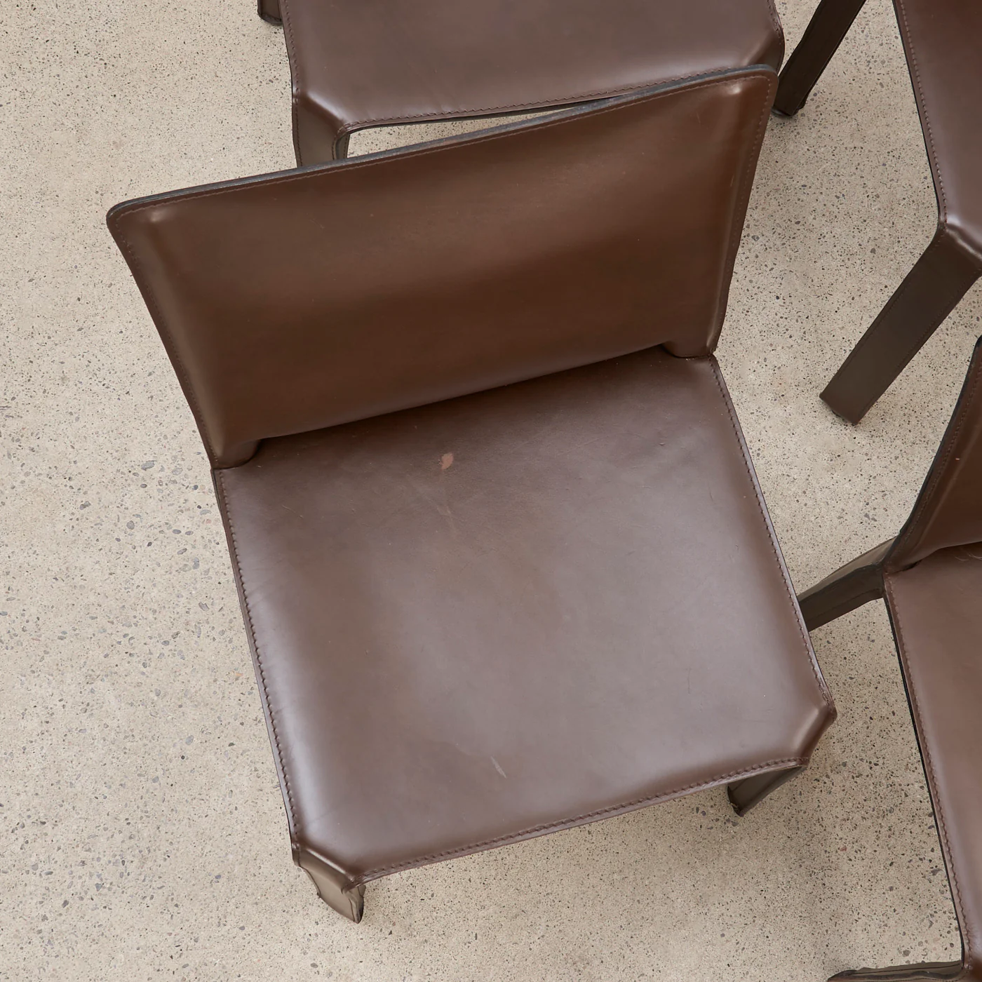Set of 6 'CAB 412' Brown Leather Dining Chairs by Mario Bellini for Cassina, Italy - Image 11