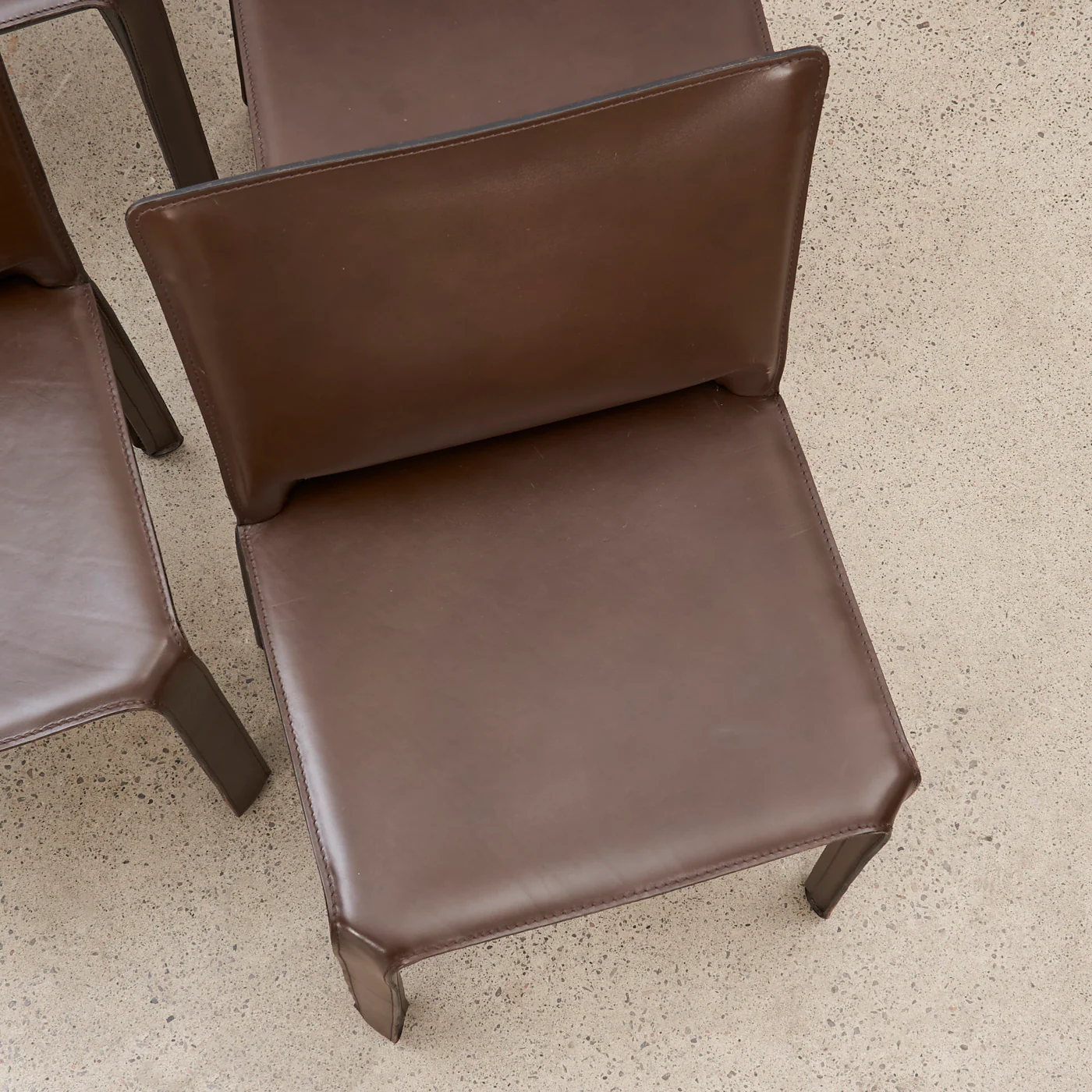 Set of 6 'CAB 412' Brown Leather Dining Chairs by Mario Bellini for Cassina, Italy - Image 13
