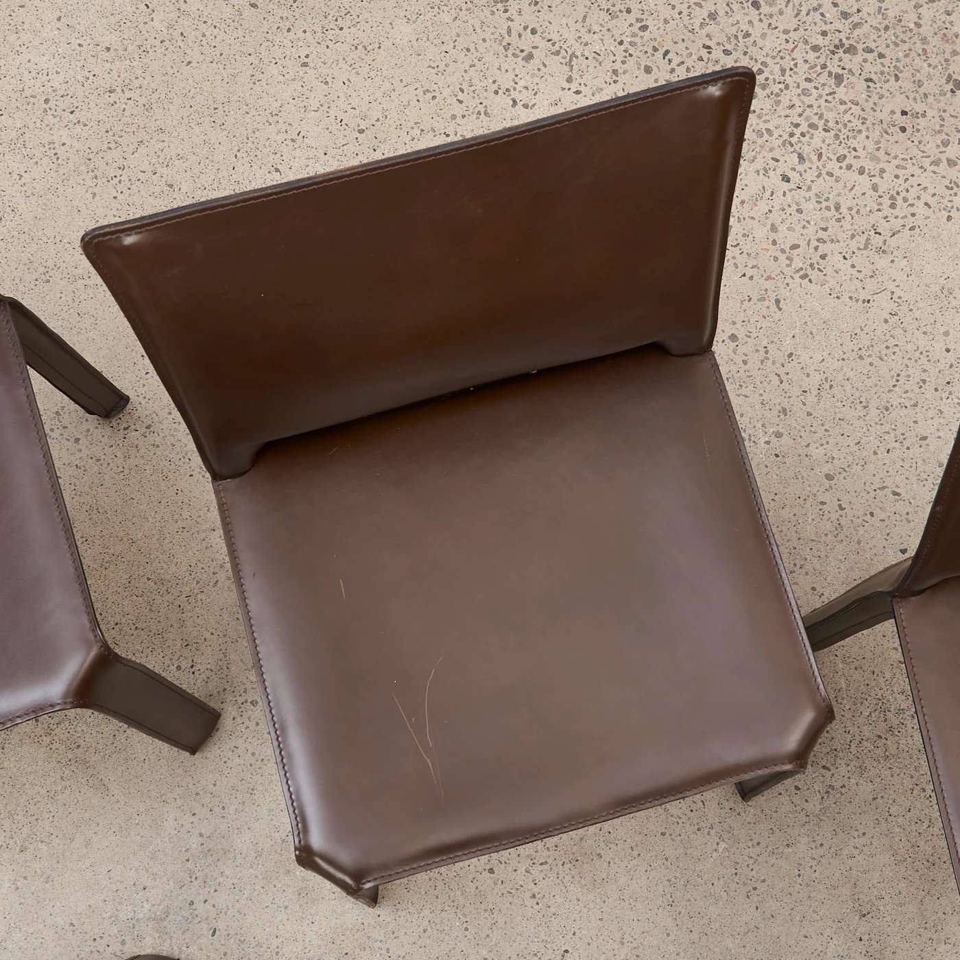 Set of 6 'CAB 412' Brown Leather Dining Chairs by Mario Bellini for Cassina, Italy - Image 15