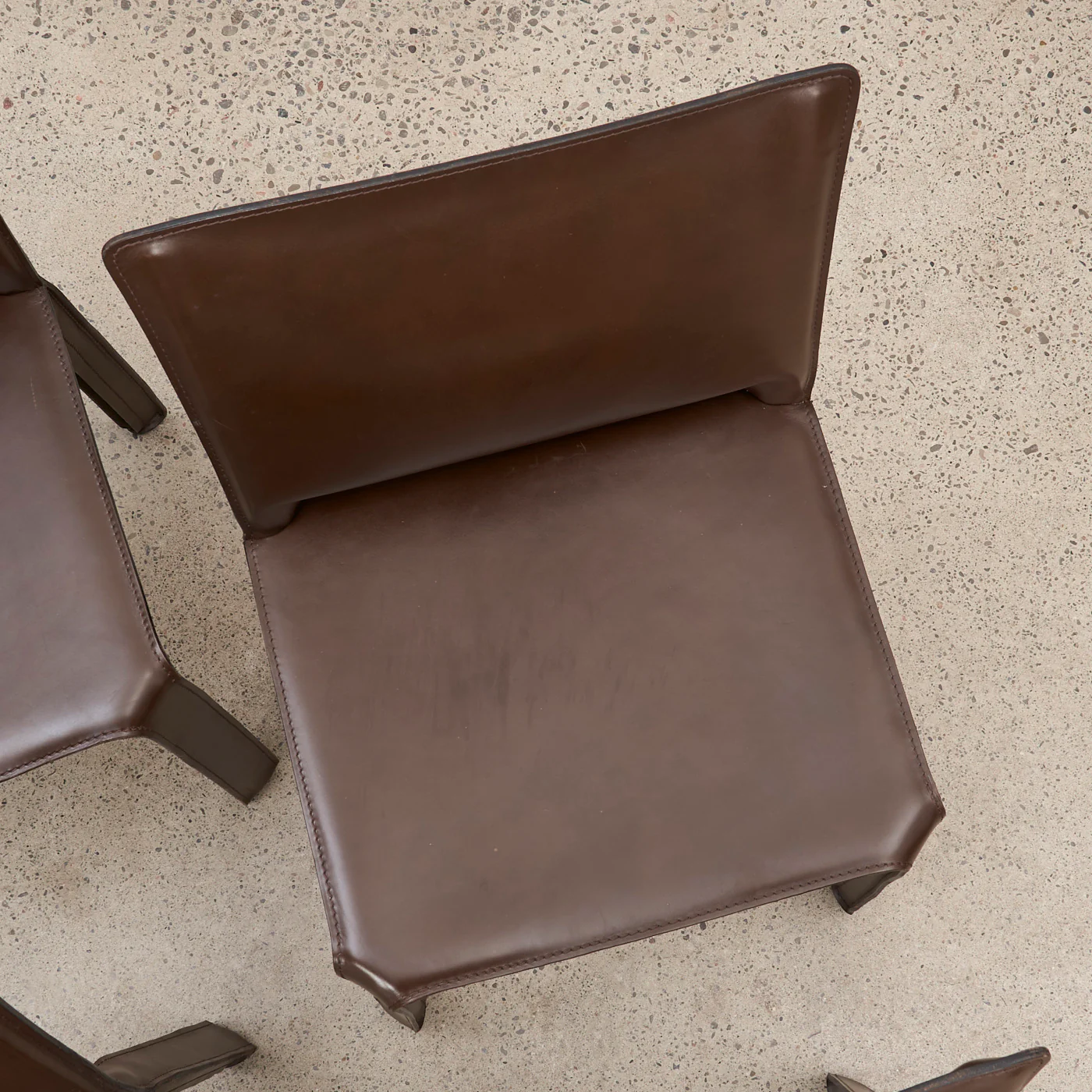 Set of 6 'CAB 412' Brown Leather Dining Chairs by Mario Bellini for Cassina, Italy - Image 16