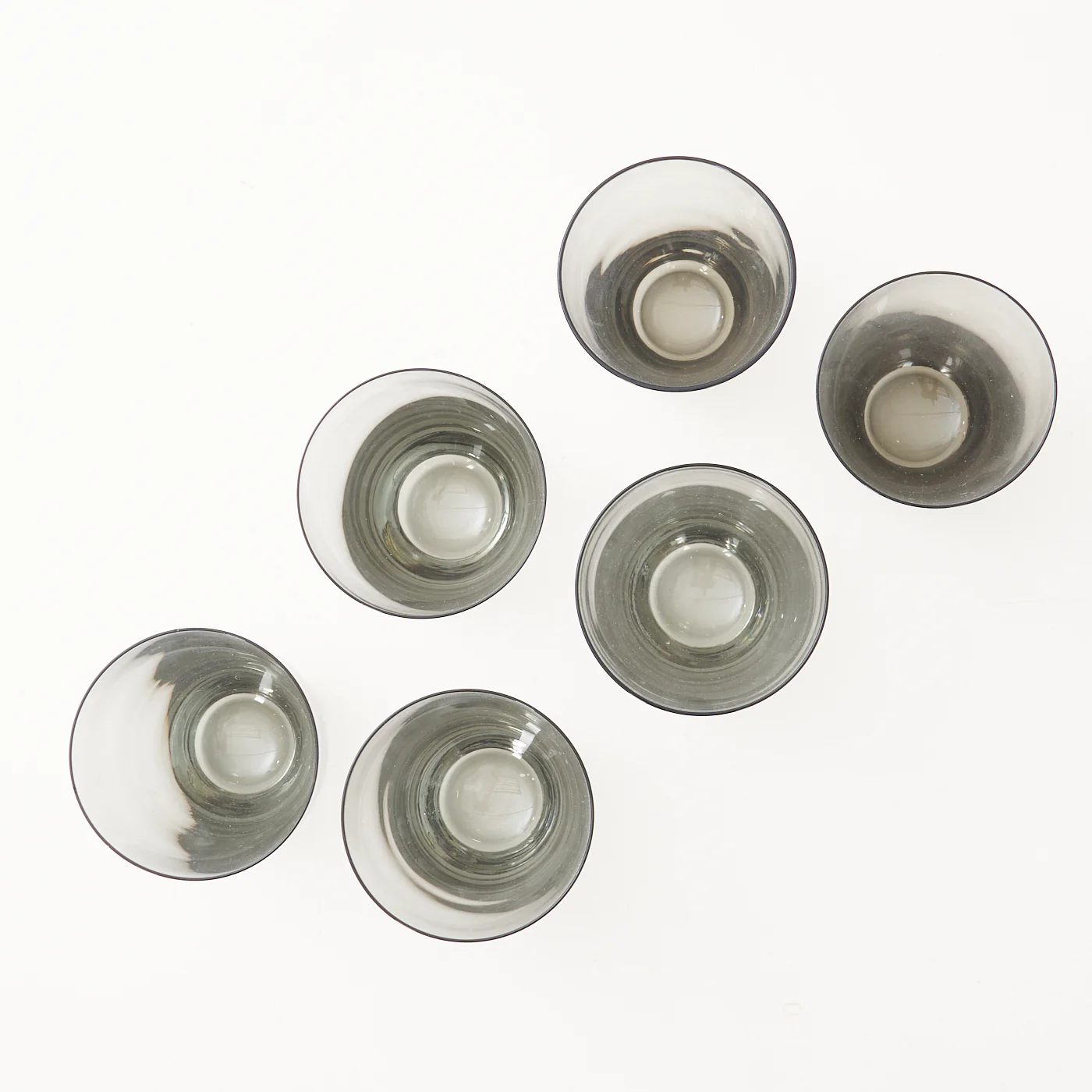Set of 6 ‘Copenhagen’ Smoked Glass Water Glasses by Per Lütken for Holmegaard, Denmark - Image 3