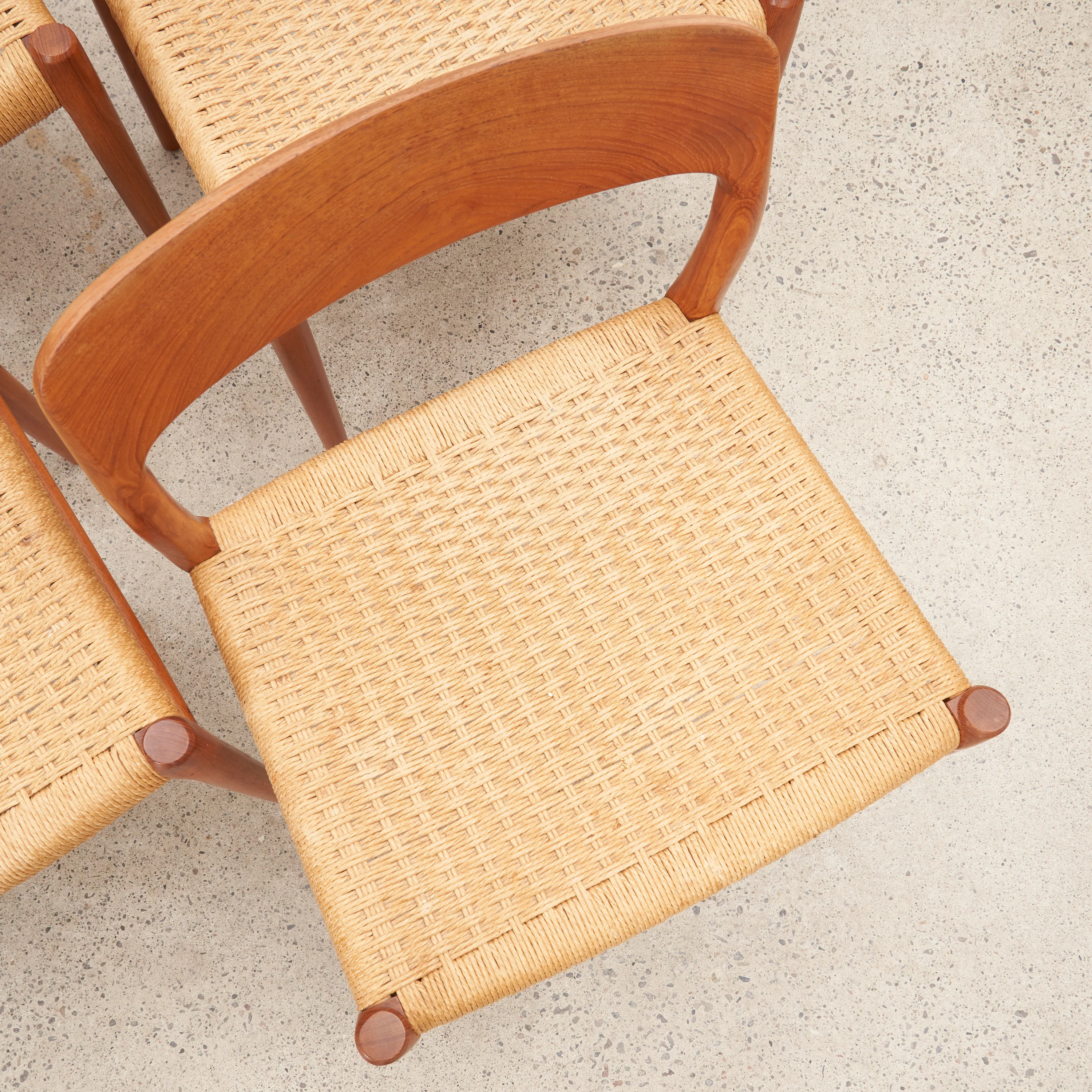 Set of 6 Teak 'Model 75' Dining Chairs by Niels O. Møller for J.L. Møllers Møbelfabrik - Image 6