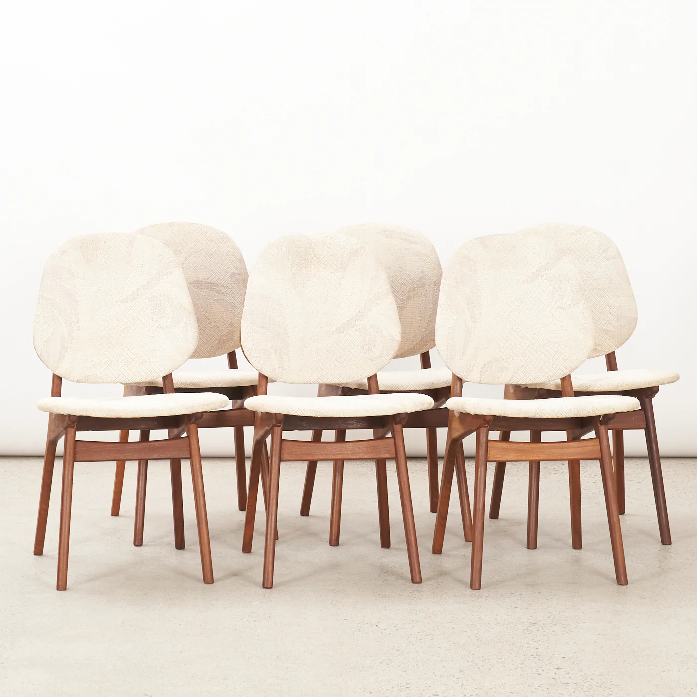 Set of 6 Teak Shield Back Dining Chairs by Arne Hovmand Olsen, Denmark