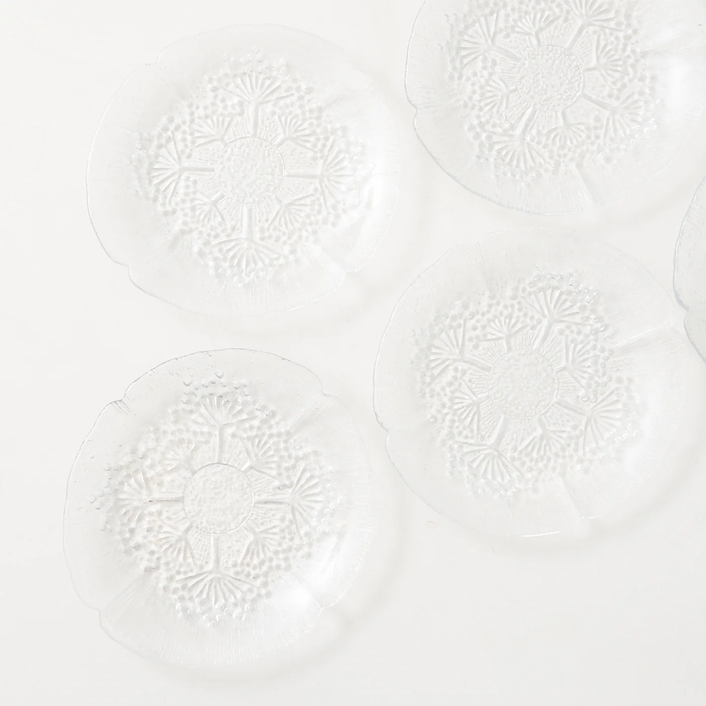 Set of 6 Textured Glass Plates by Pertti Kallioinen for Laiserat Mantsala, Finland - Image 4