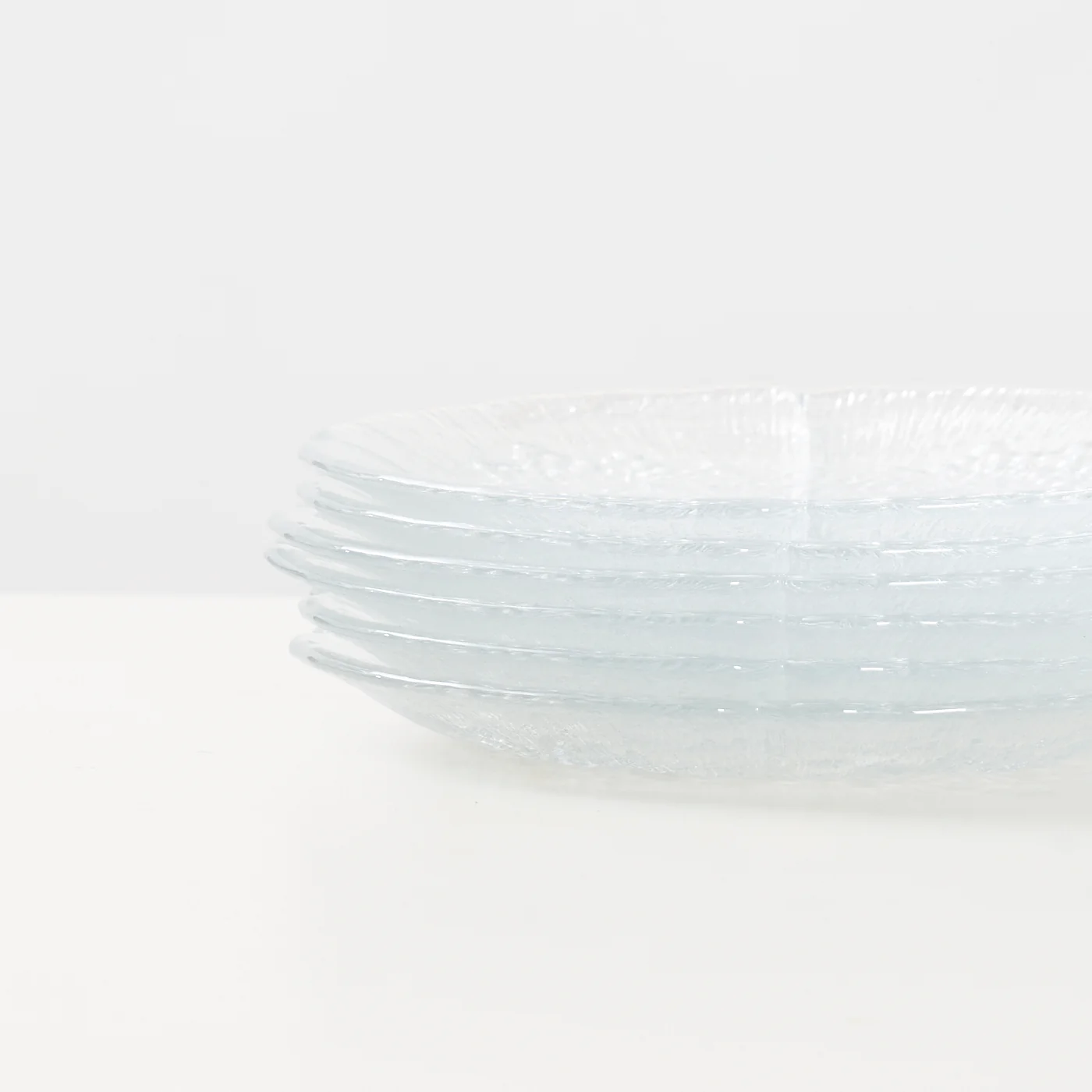Set of 6 Textured Glass Plates by Pertti Kallioinen for Laiserat Mantsala, Finland - Image 6