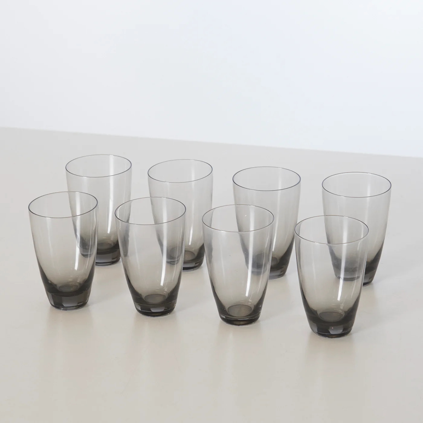 Set of 8 ‘Copenhagen’ Smoked Glass Cordial Glasses by Per Lütken for Holmegaard, Denmark - Image 2