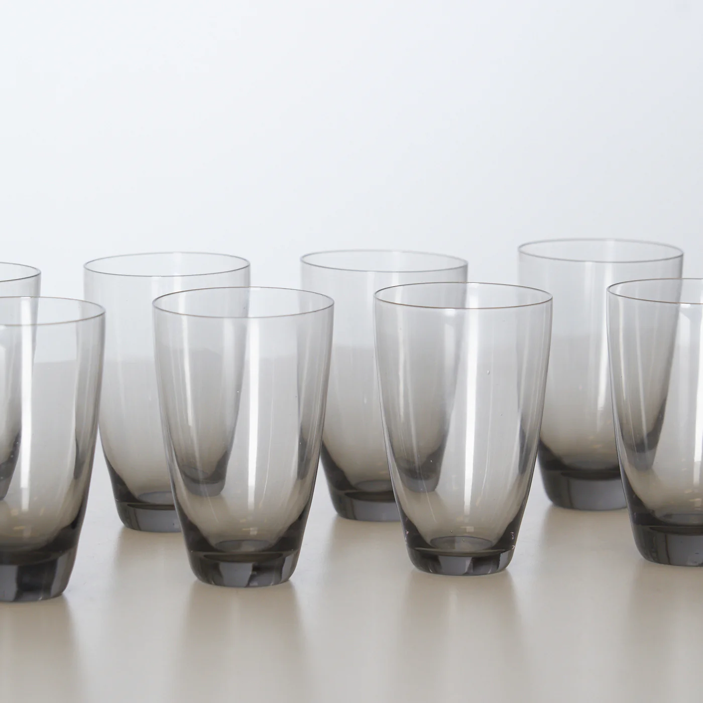 Set of 8 ‘Copenhagen’ Smoked Glass Cordial Glasses by Per Lütken for Holmegaard, Denmark - Image 4