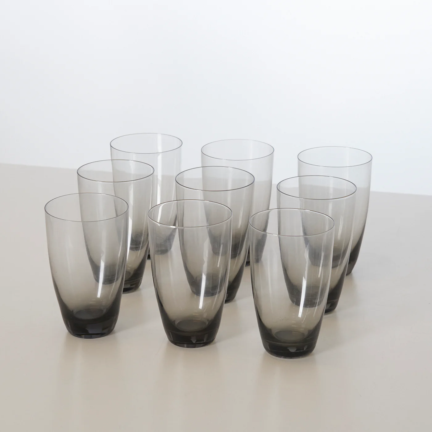 Set of 9 ‘Copenhagen’ Smoked Glass Tumblers by Per Lütken for Holmegaard, Denmark - Image 2