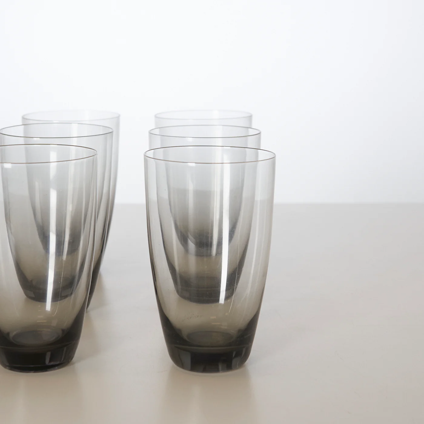 Set of 9 ‘Copenhagen’ Smoked Glass Tumblers by Per Lütken for Holmegaard, Denmark - Image 4