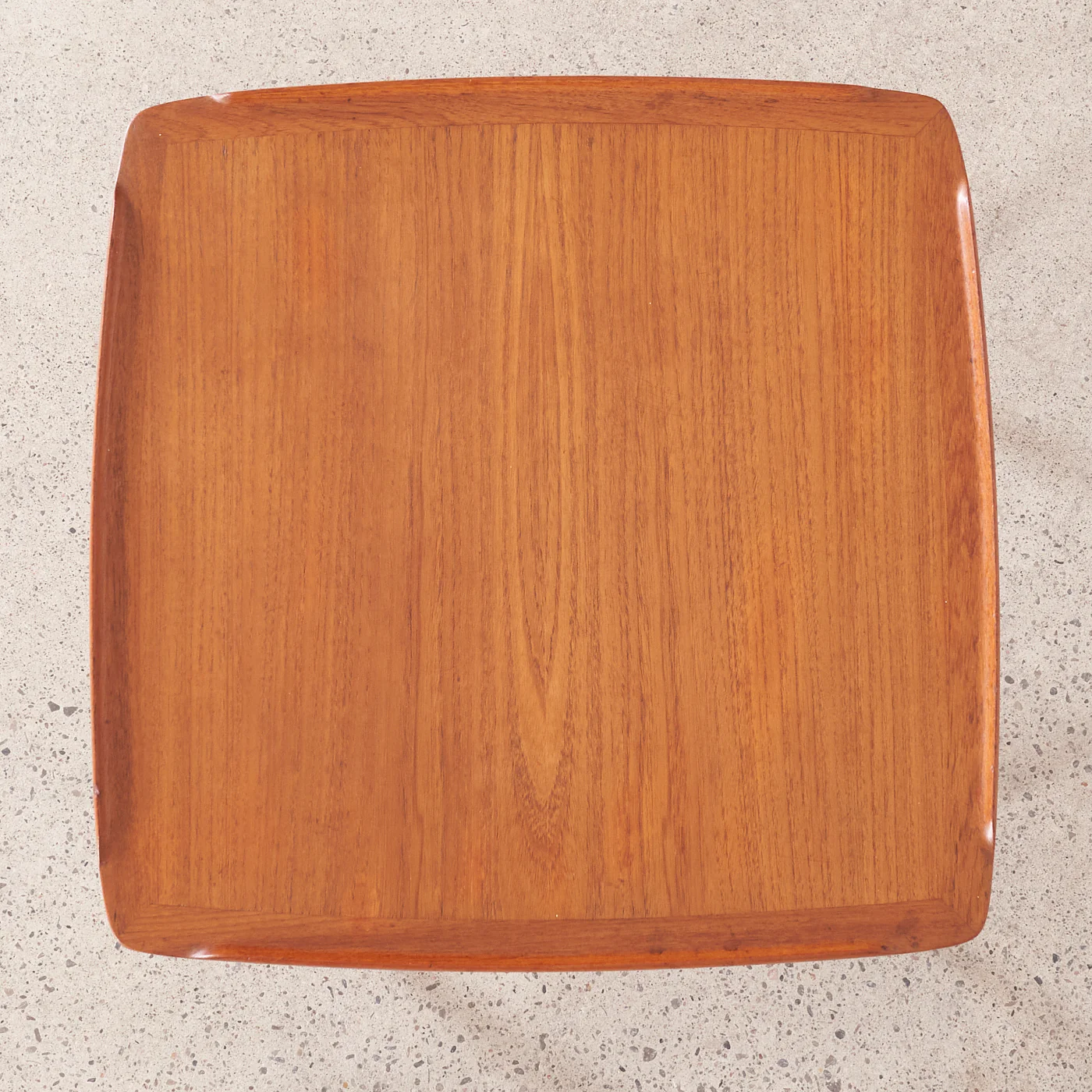 Square Teak Side Table w/ Caned Shelf - Image 4