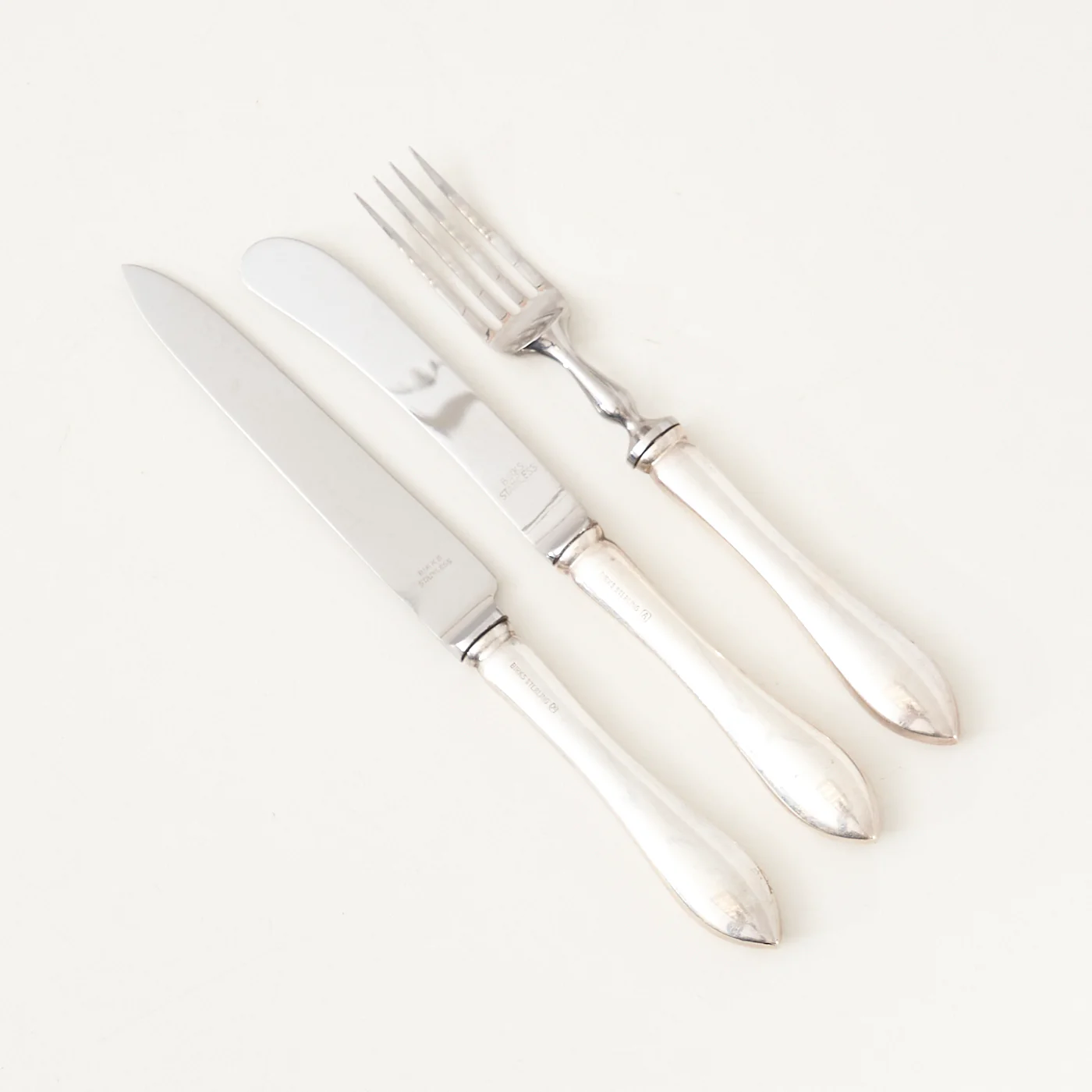 Sterling Silver 'Tudor – Plain' Lunch Flatware Set by Birks - Image 2